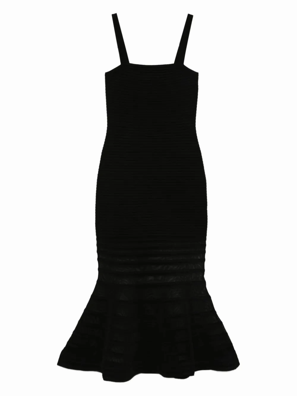 Timeless Style Luxury-Fabric Vallarie Knit Midi Dress in Black
