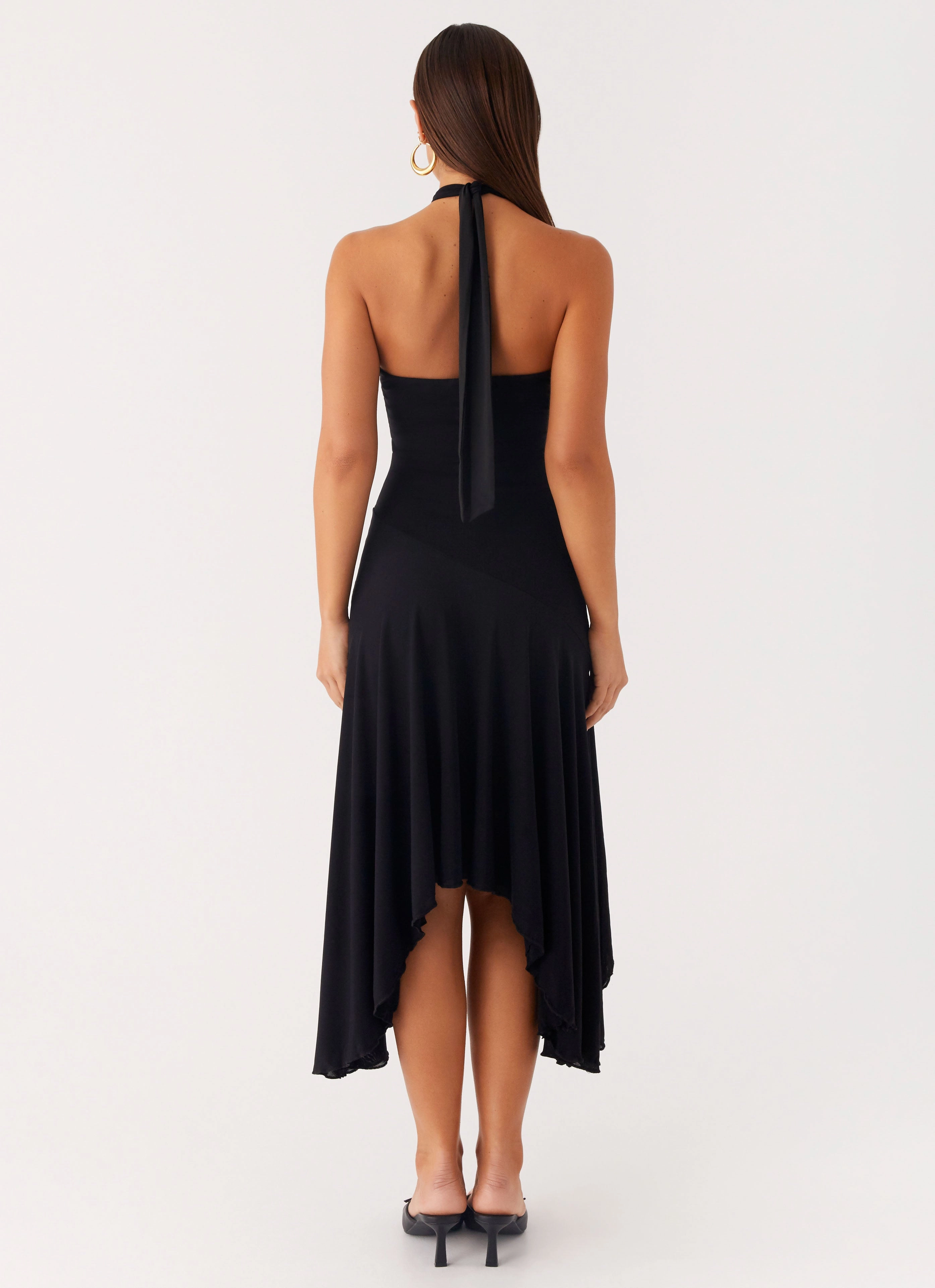 Velvet Sky Midi Dress - Black Smart touch