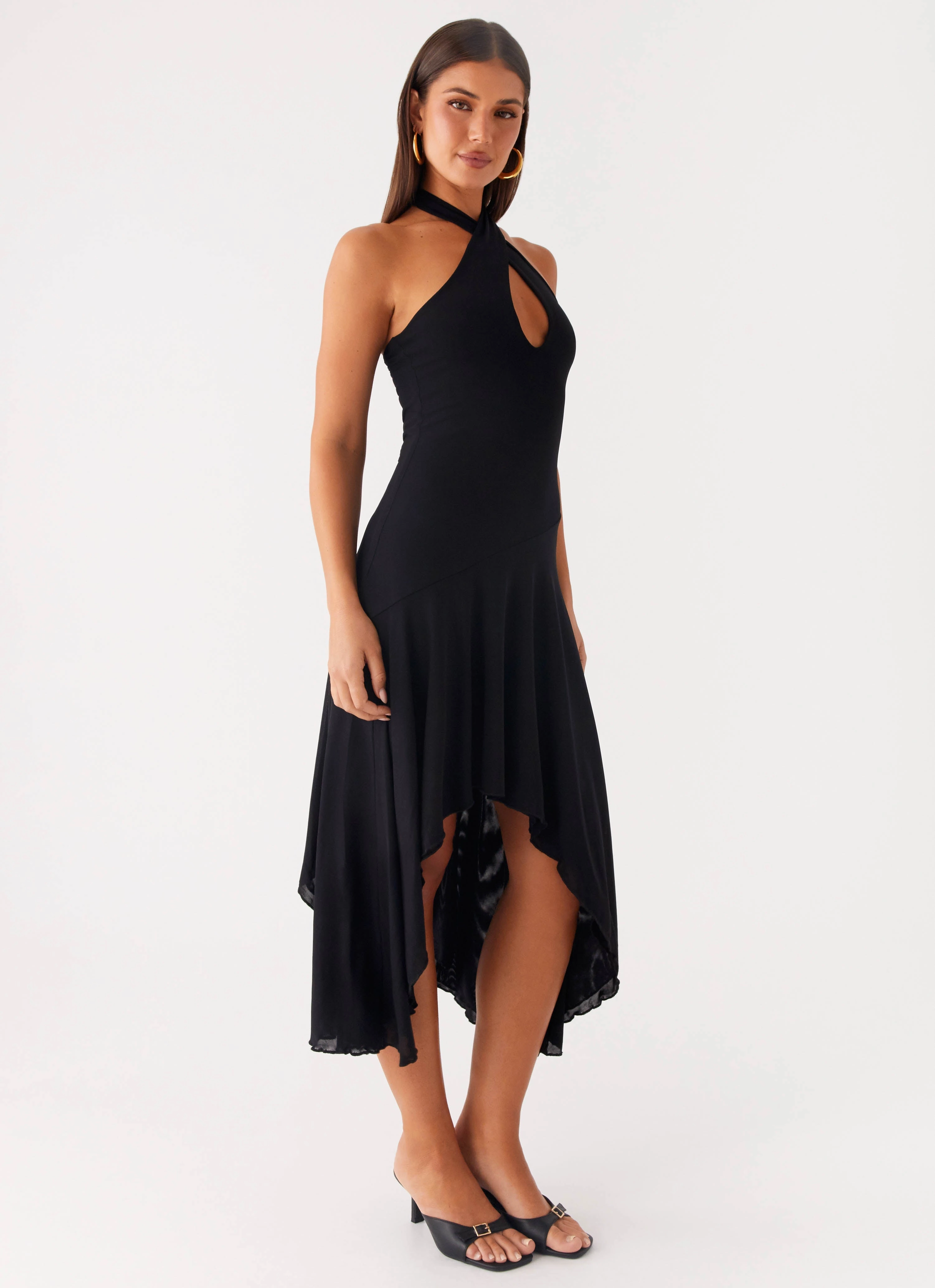 Velvet Sky Midi Dress - Black Day Magic