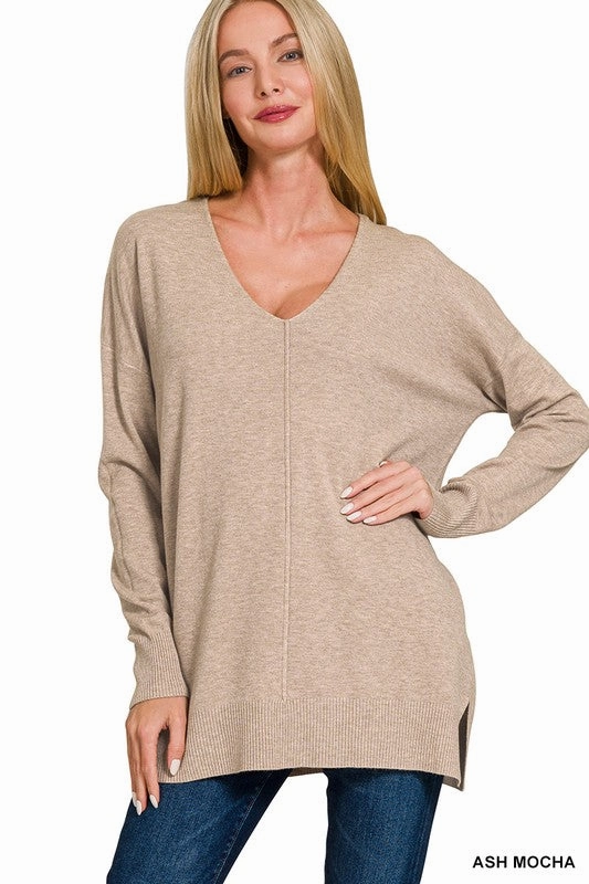 Quick Release Fabric Venelope Viscose Front Seam Sweater S-XL