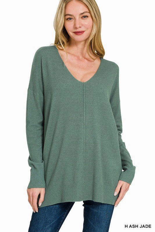 AbrasionResistant Surface Venelope Viscose Front Seam Sweater S-XL