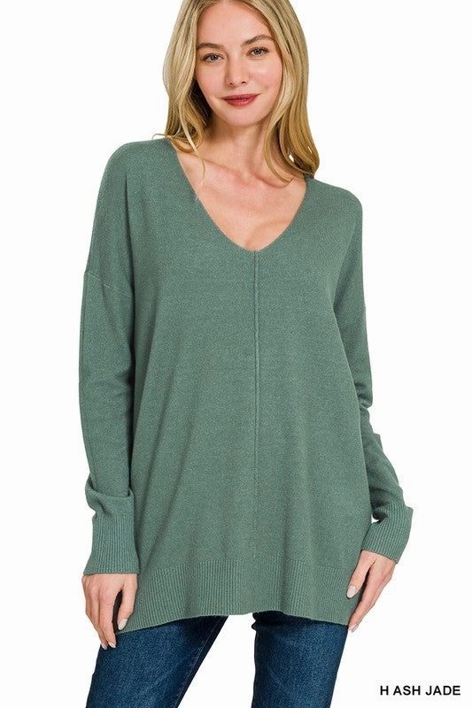 Venelope Viscose Front Seam Sweater S-XL Pullover Minimal Comfort Wear