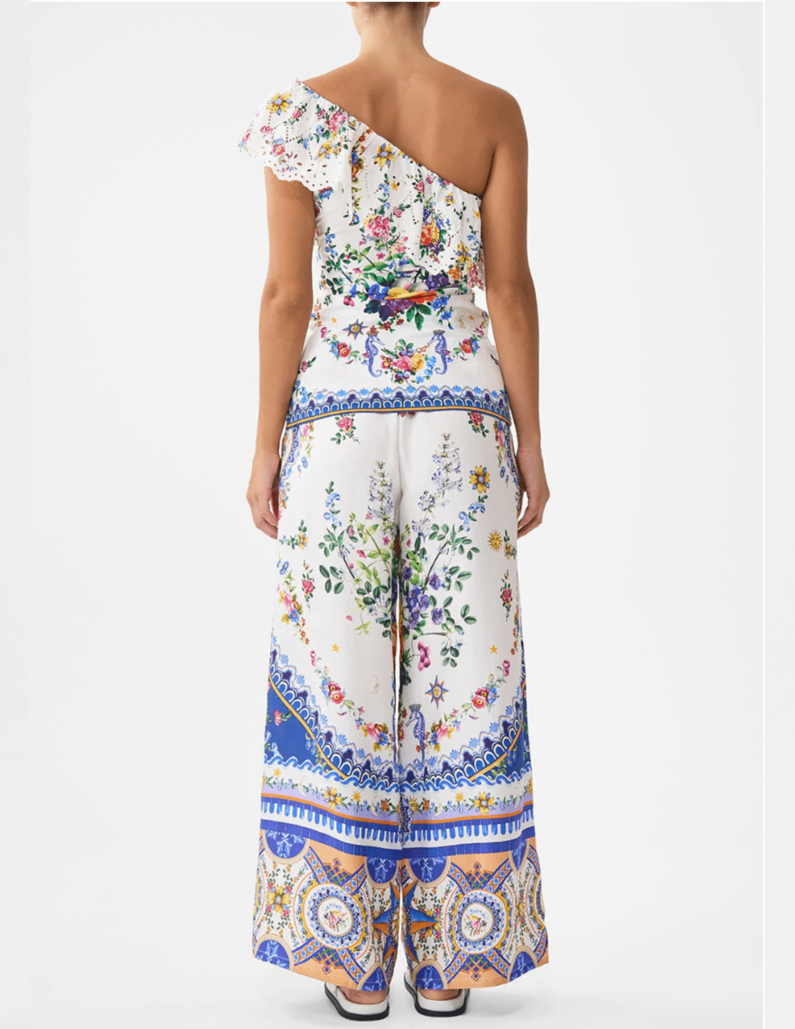 Camilla One Shoulder Fitted Jersey Tank Multi Panel Construction