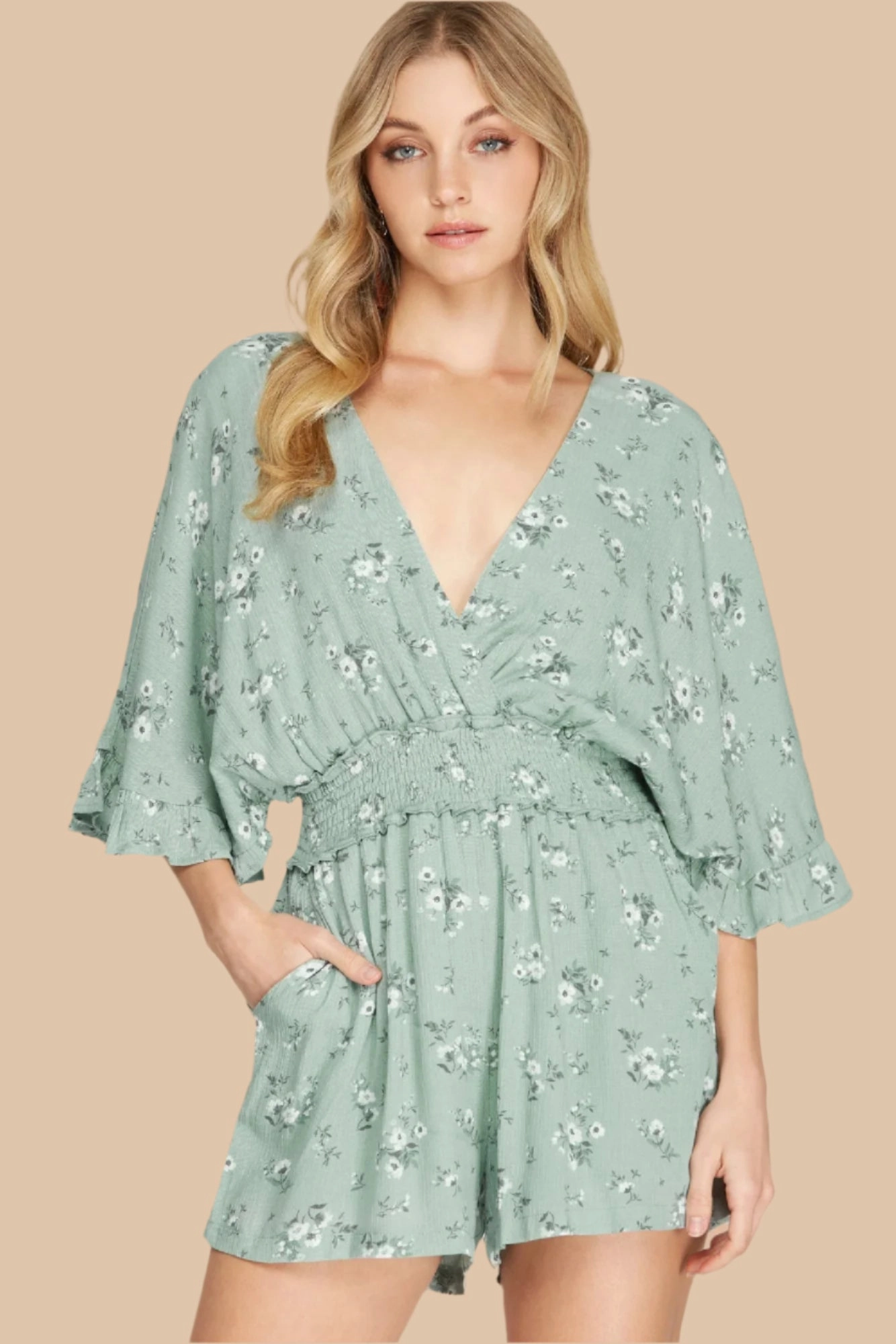 KENIA FLORAL ROMPER jerky movement
