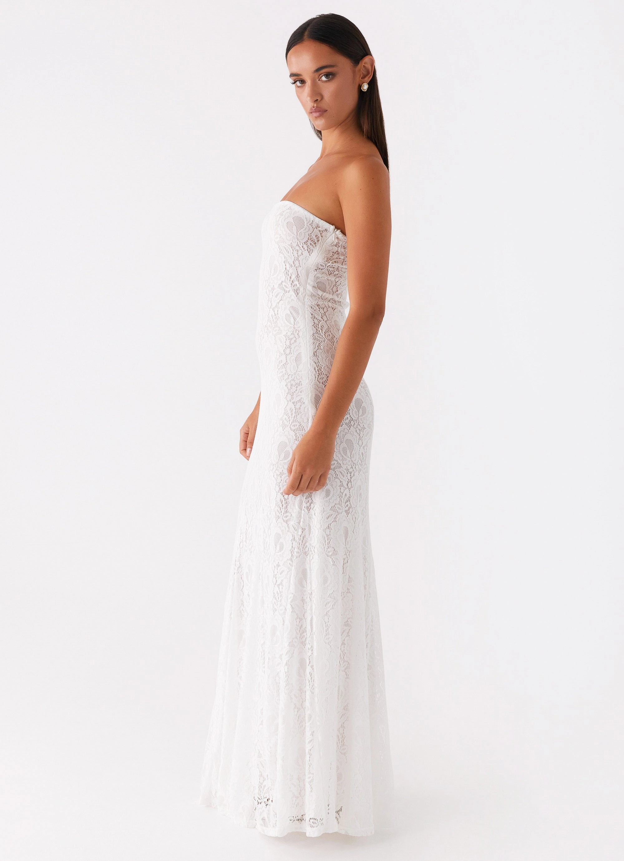 Lolita Lace Maxi Dress - Ivory Eco Friendly Natural Texture