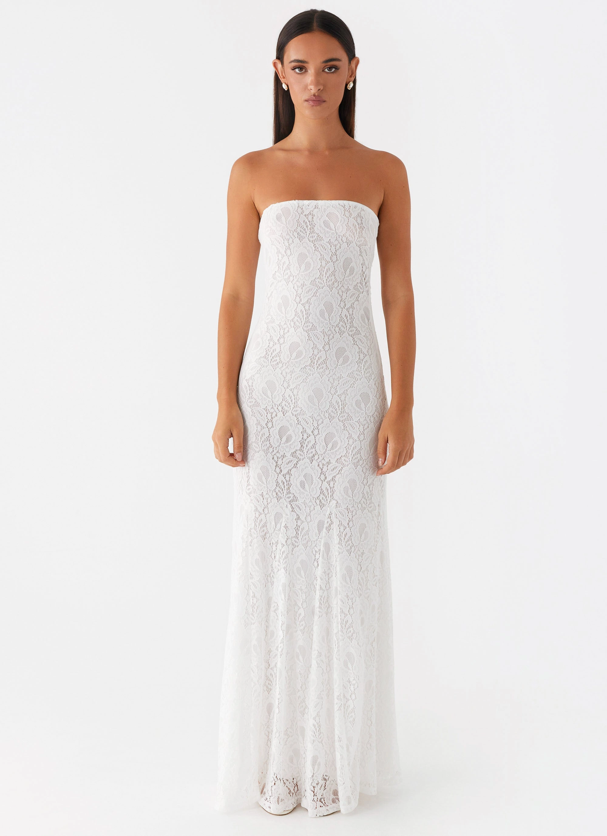 Trend Detail Lolita Lace Maxi Dress - Ivory