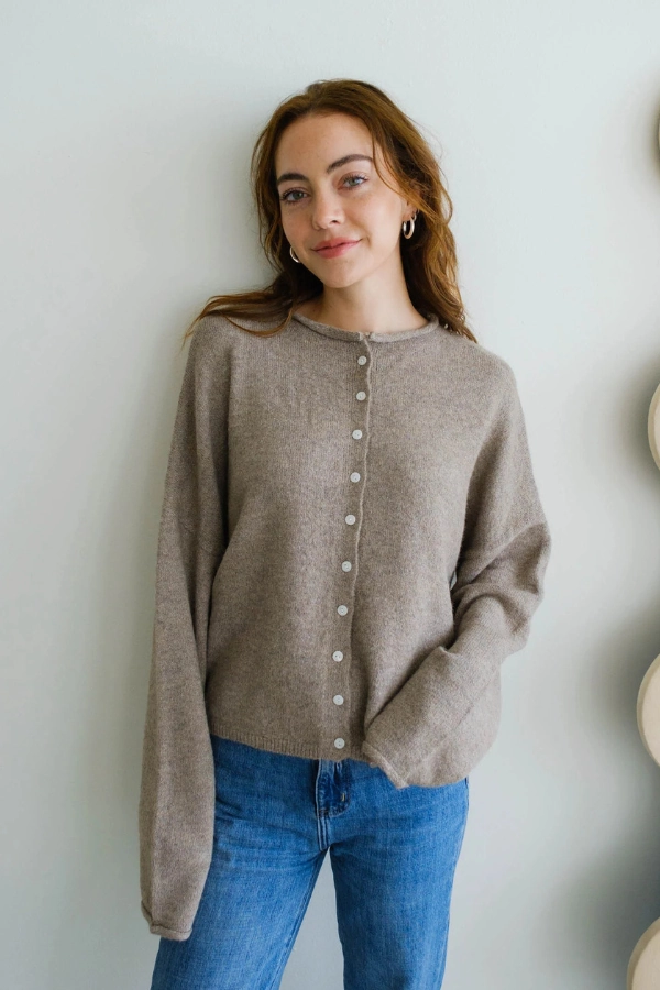 Piper Cardigan - Mocha Bonded Seam Tape
