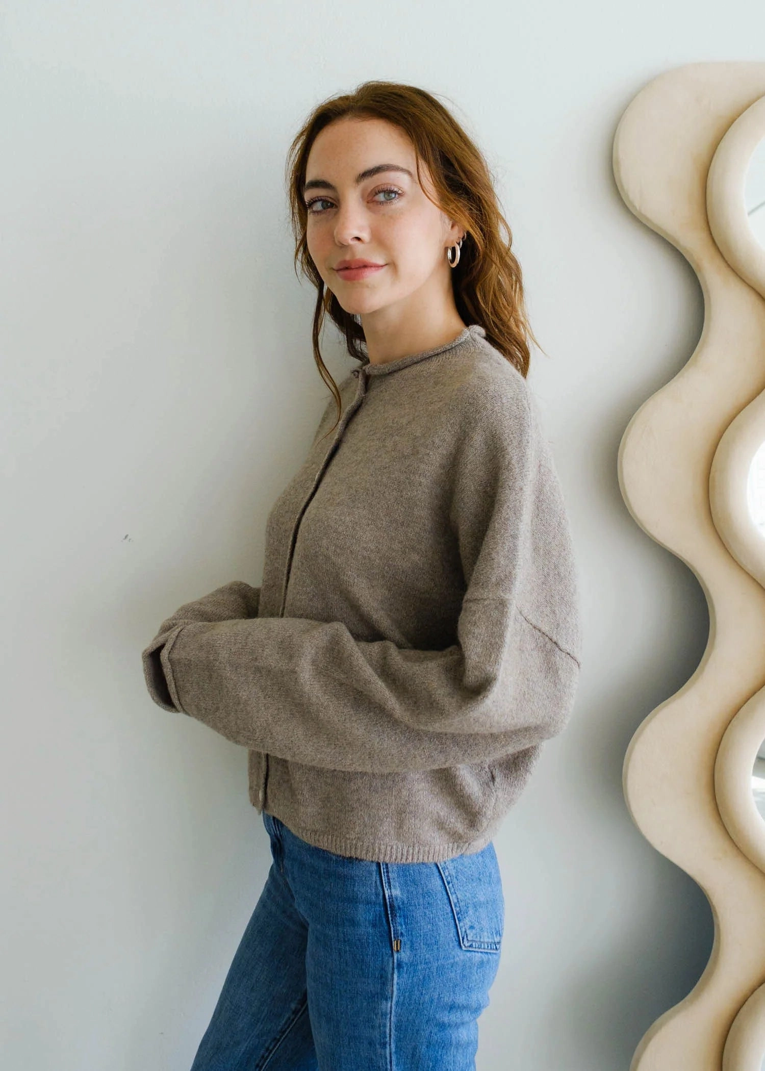 Piper Cardigan - Mocha Simple Pullover BreathableBack