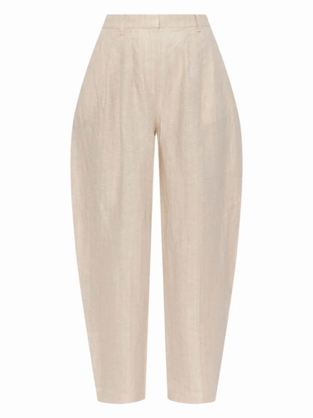 Comfort Layer Wear Seamless Waist Technology Lucille Trousers in Beige Pinstripe
