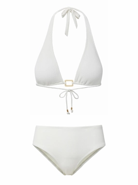 Performance Fabric Allison Top   Classic Midrise Bottom in Ivory Texture