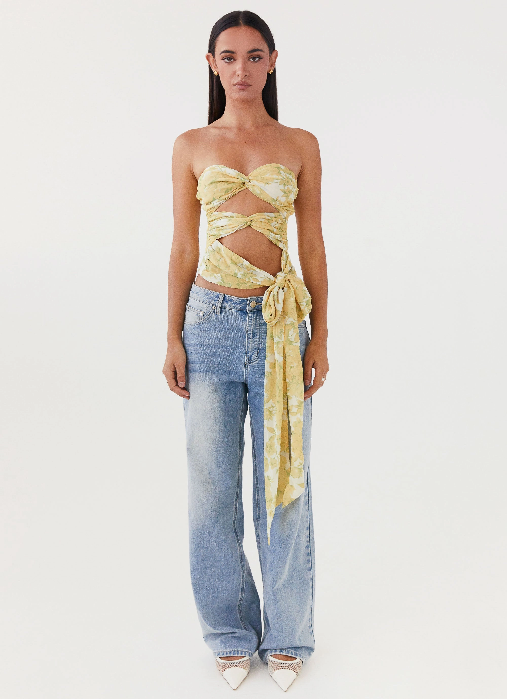 ElasticEdgeBinding Sunlight Cascade Top - Daffodil