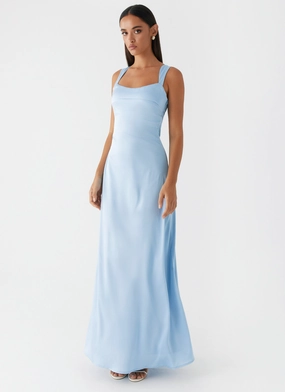 Style Base travel mode Odette Satin Maxi Dress - Blue