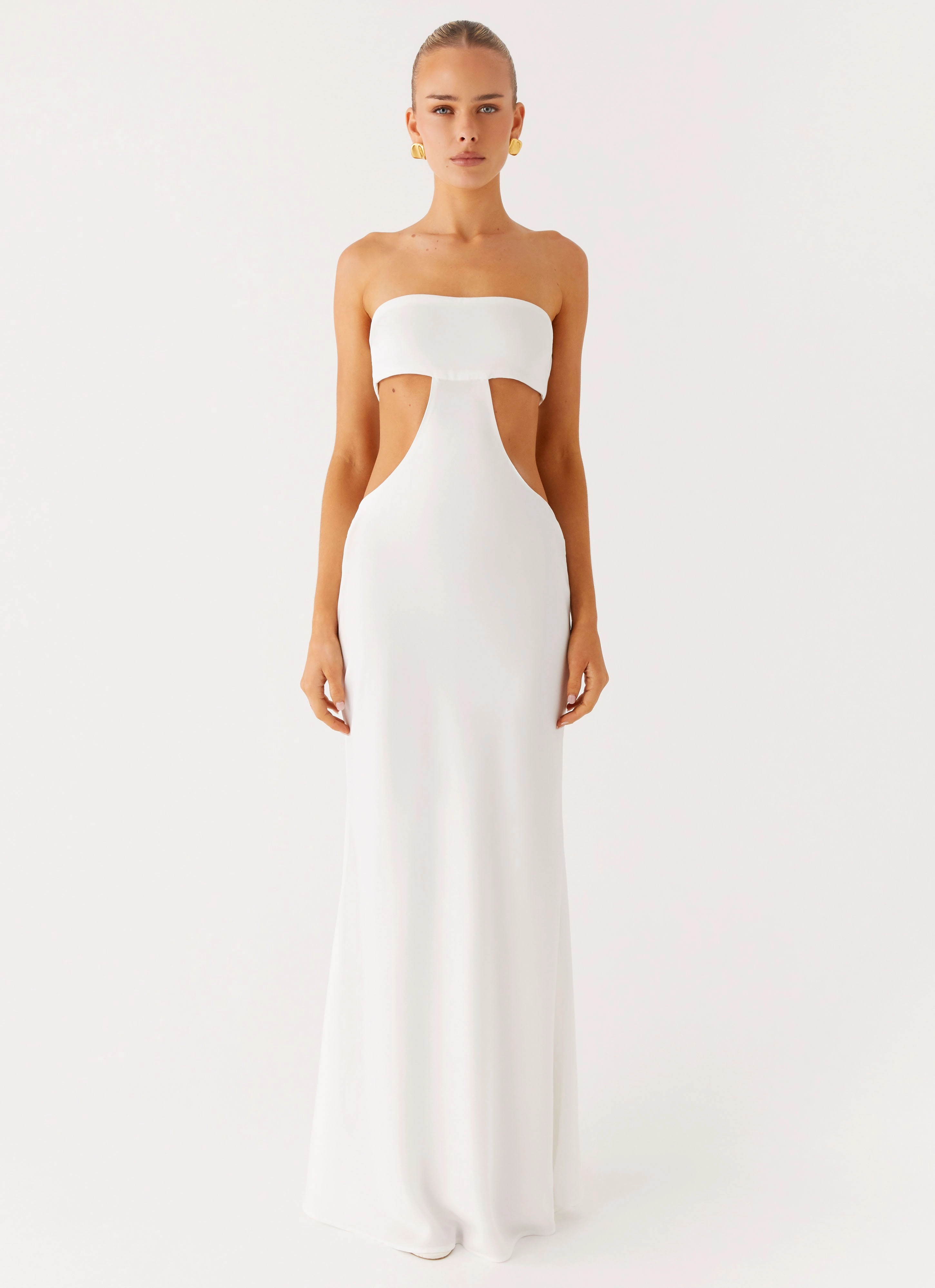 Kiss Me Cut Out Maxi - Ivory Dreamy Texture