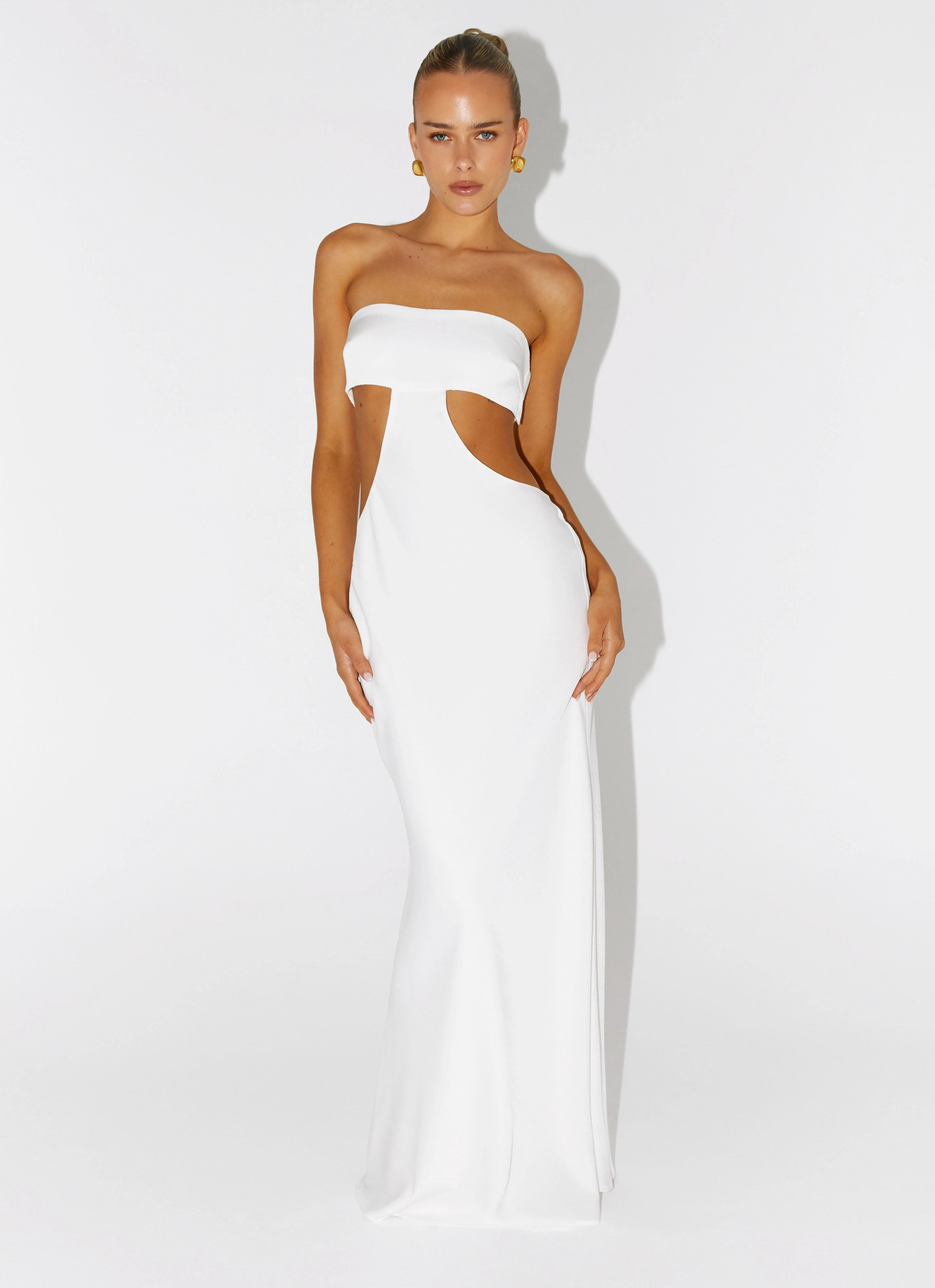 Kiss Me Cut Out Maxi - Ivory plus-size
