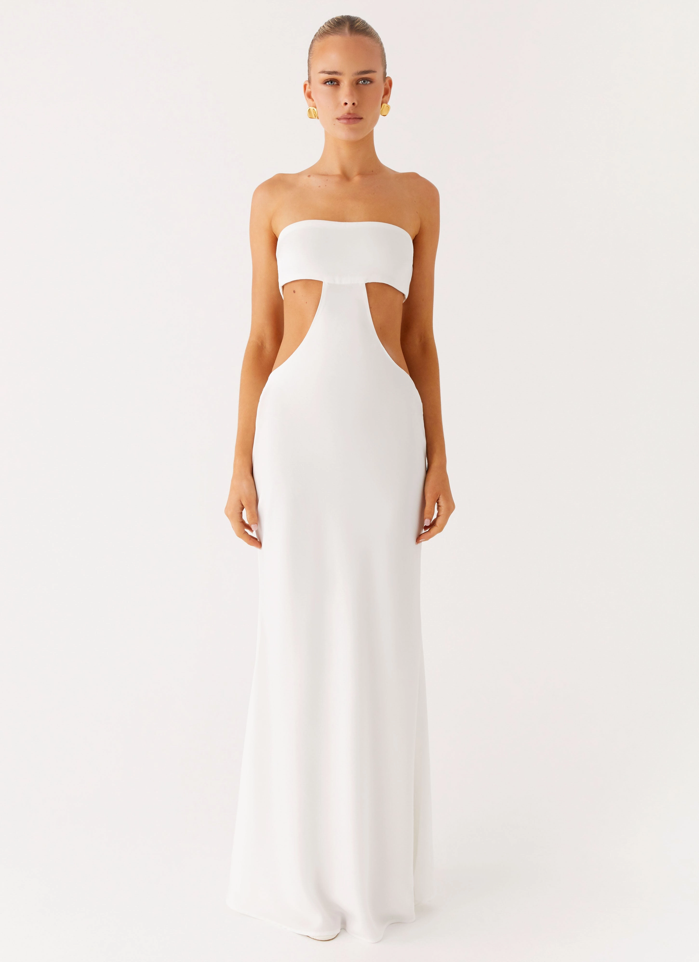Modern Edge Kiss Me Cut Out Maxi - Ivory