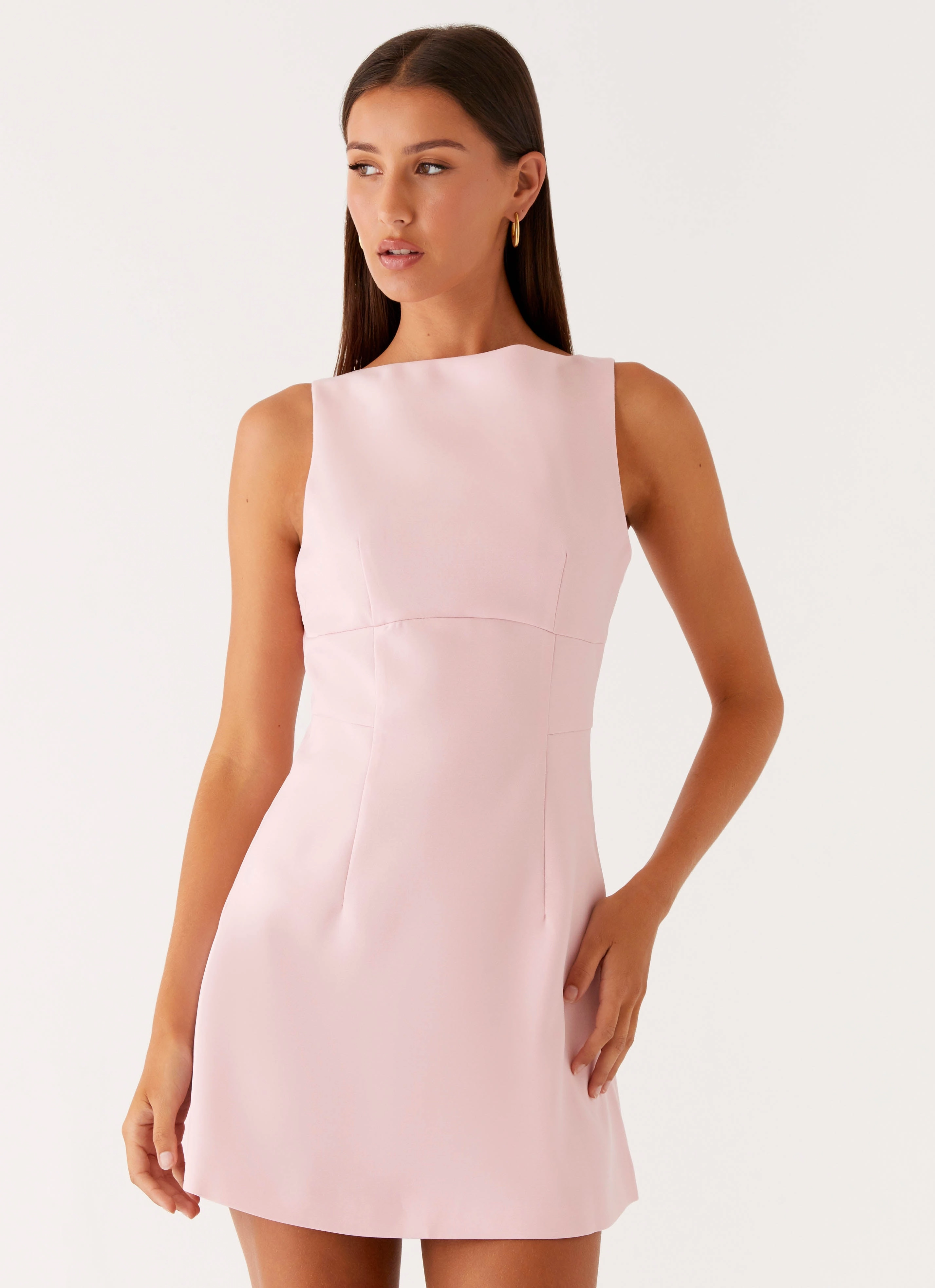 Lulita Mini Dress - Pink Earthy Hue Subtle Charm