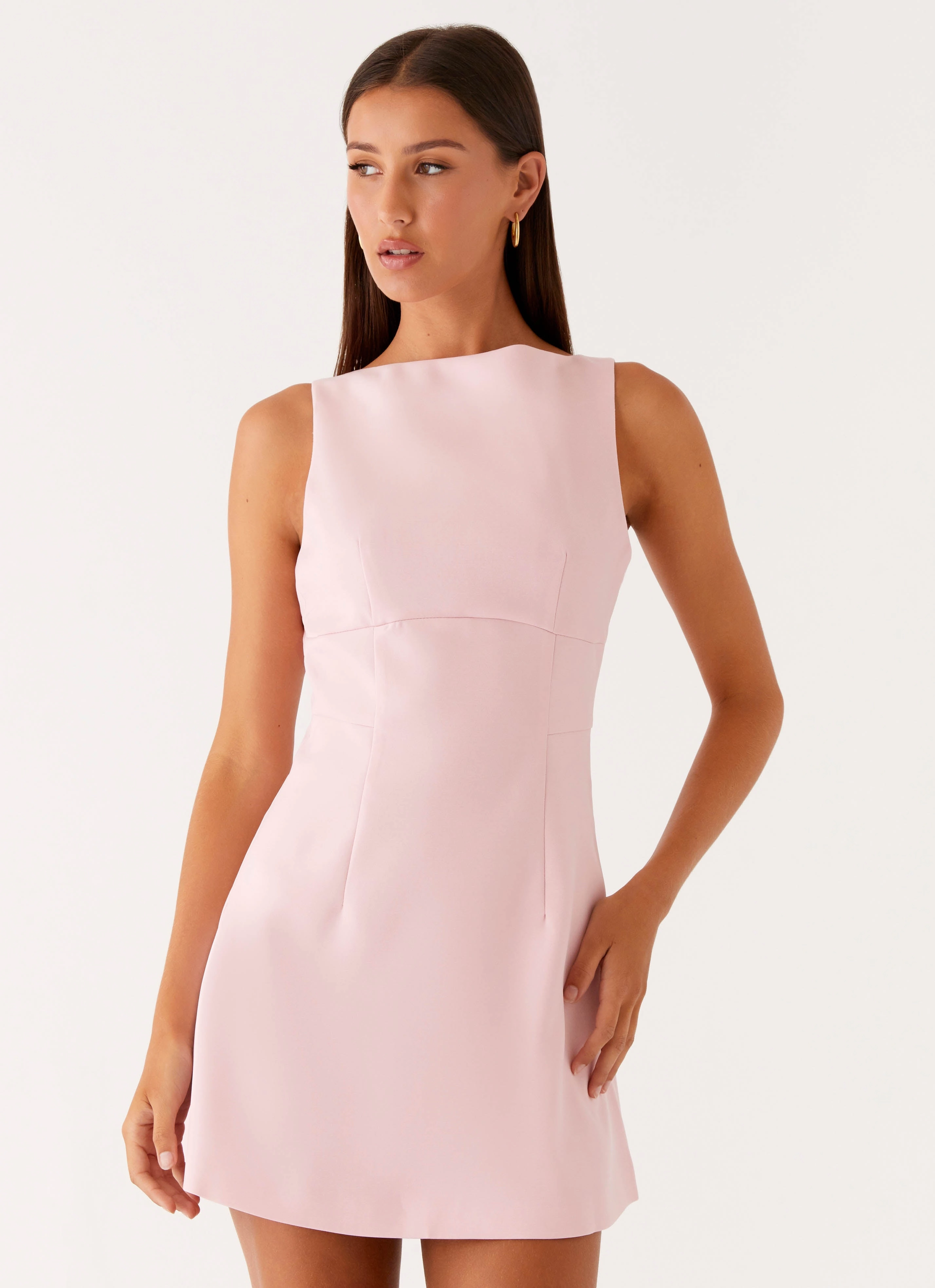 Fashionable Wear Satin-Edge Lulita Mini Dress - Pink