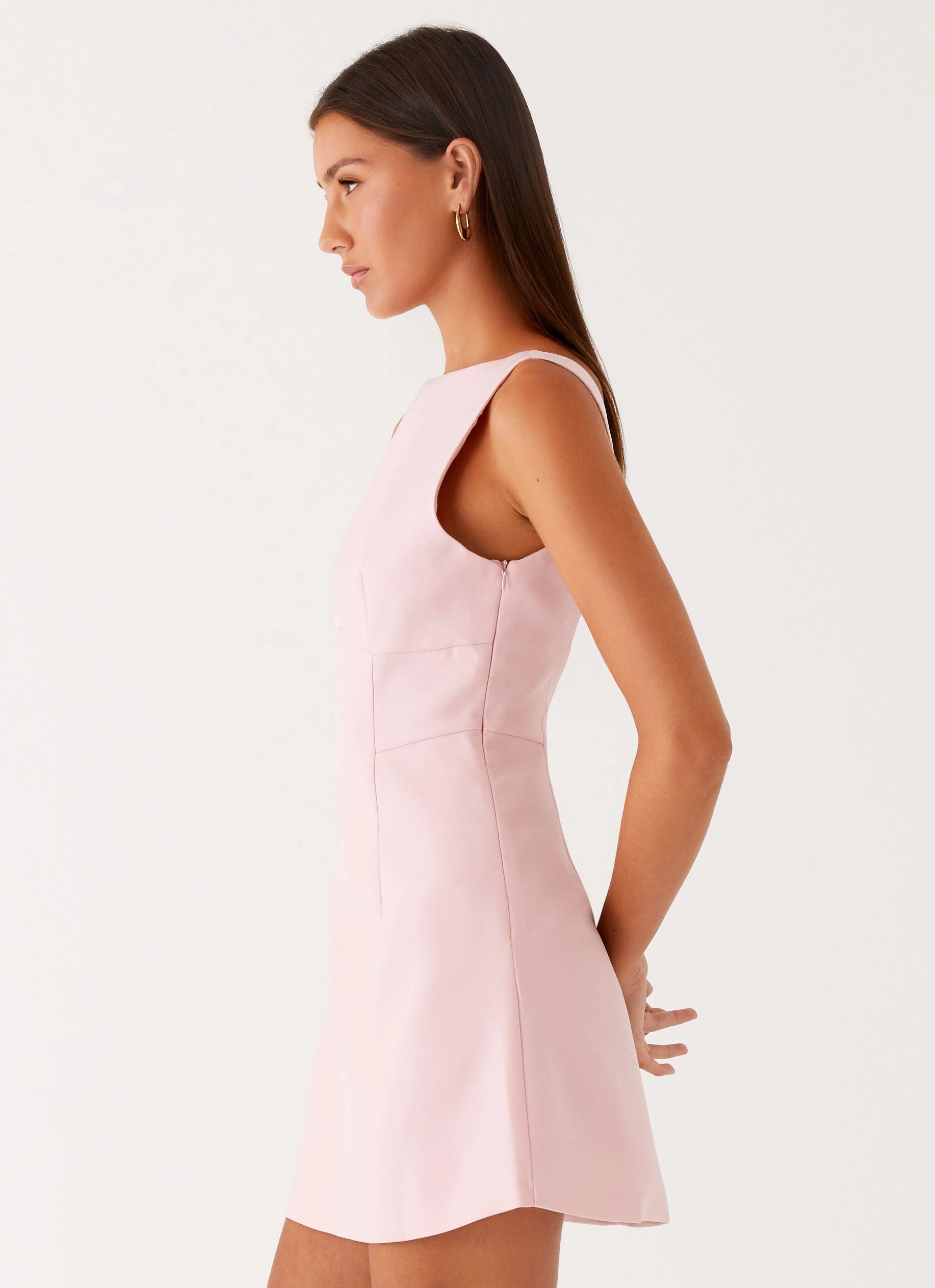 Elastic-Waist knee-length Lulita Mini Dress - Pink