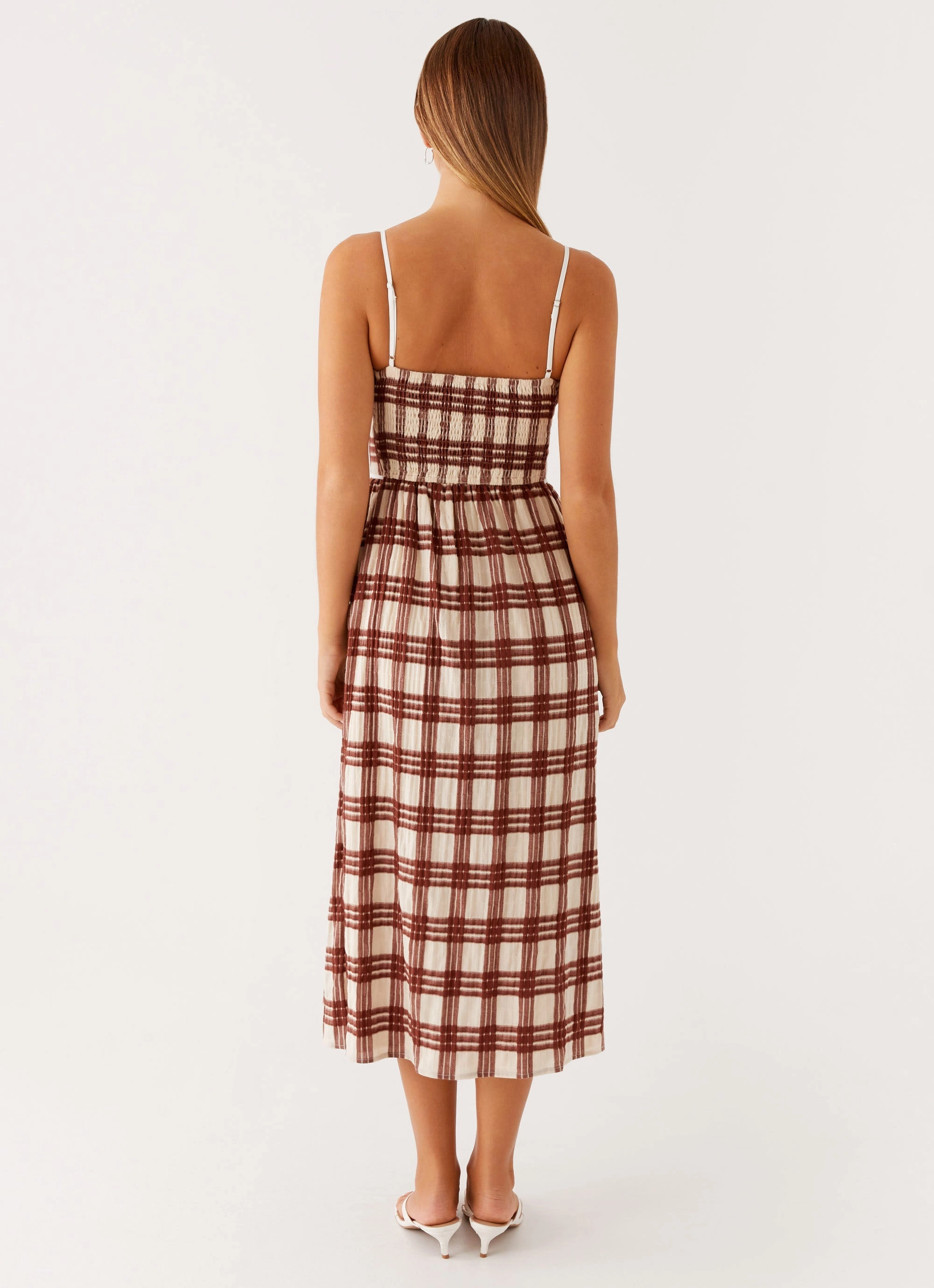 Shyanne Midi Dress - Chocolate Check Easy-to-style casual dress