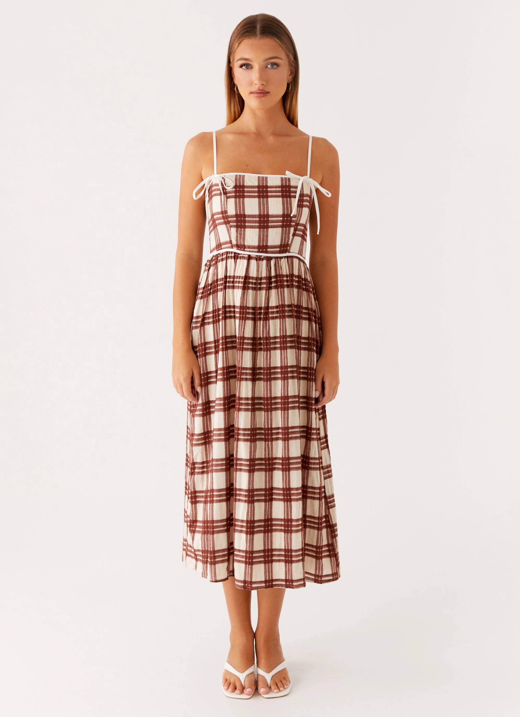 Shyanne Midi Dress - Chocolate Check Spring-Season