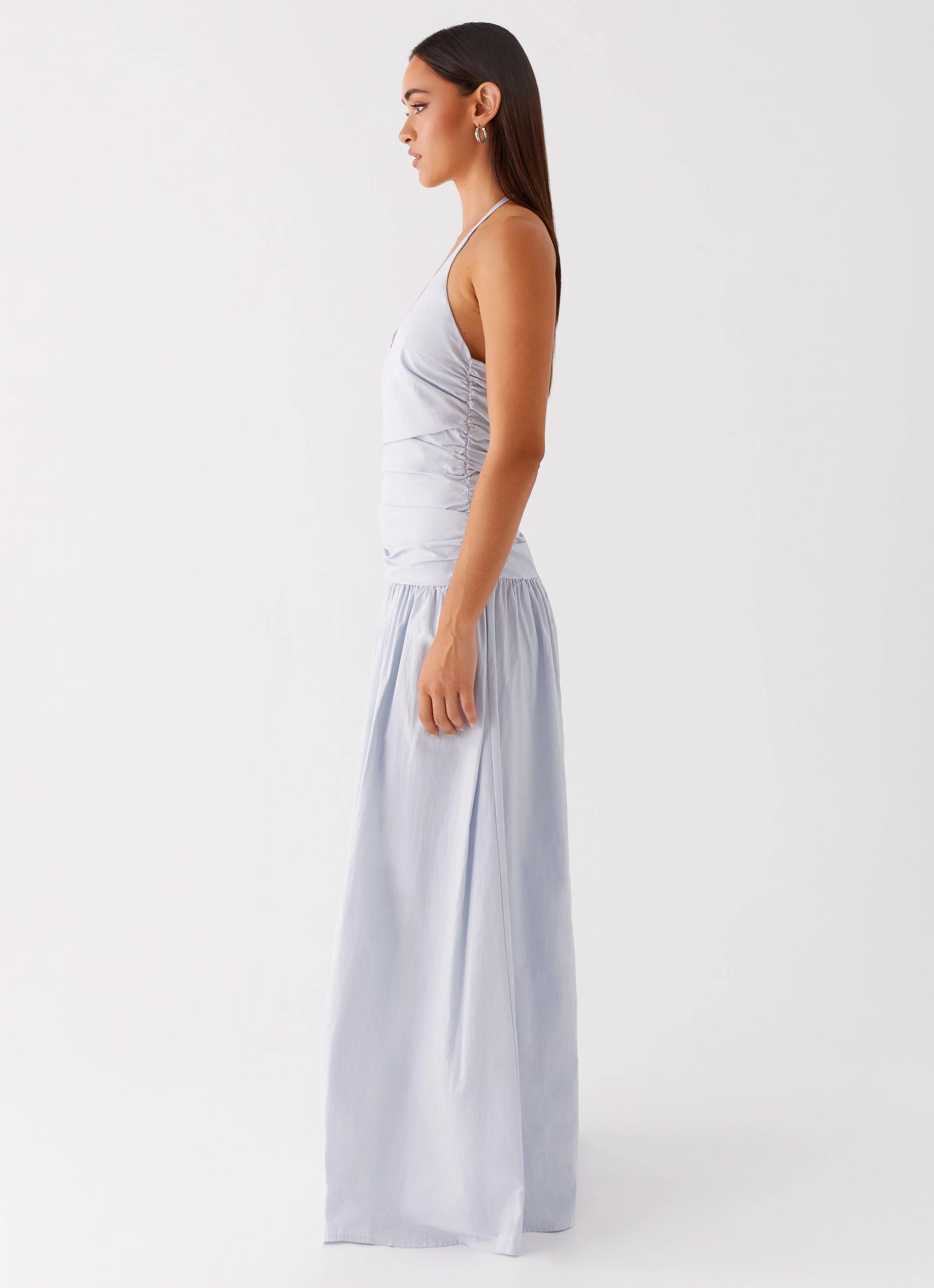 WrinkleResistantFinish Cristina Halter Maxi Dress - Cornflower Blue