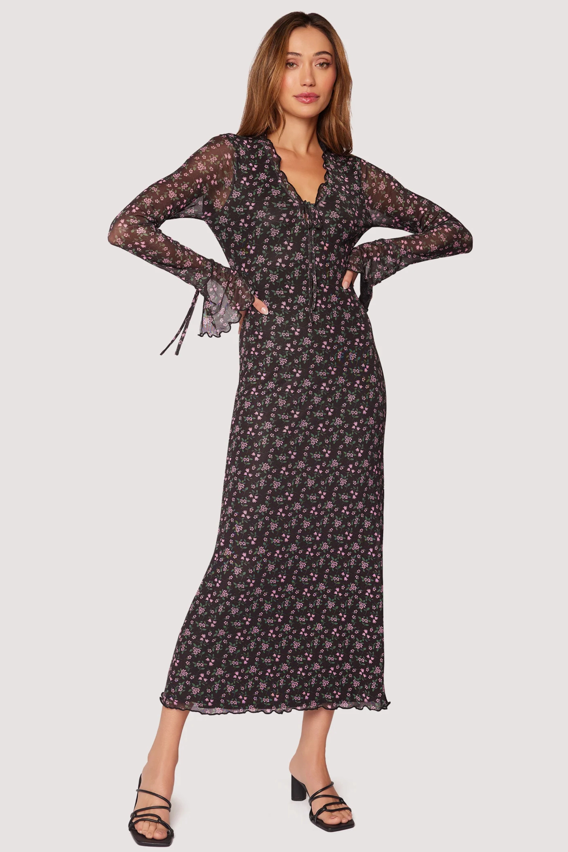 ContrastPlacket Isabella Midi Dress