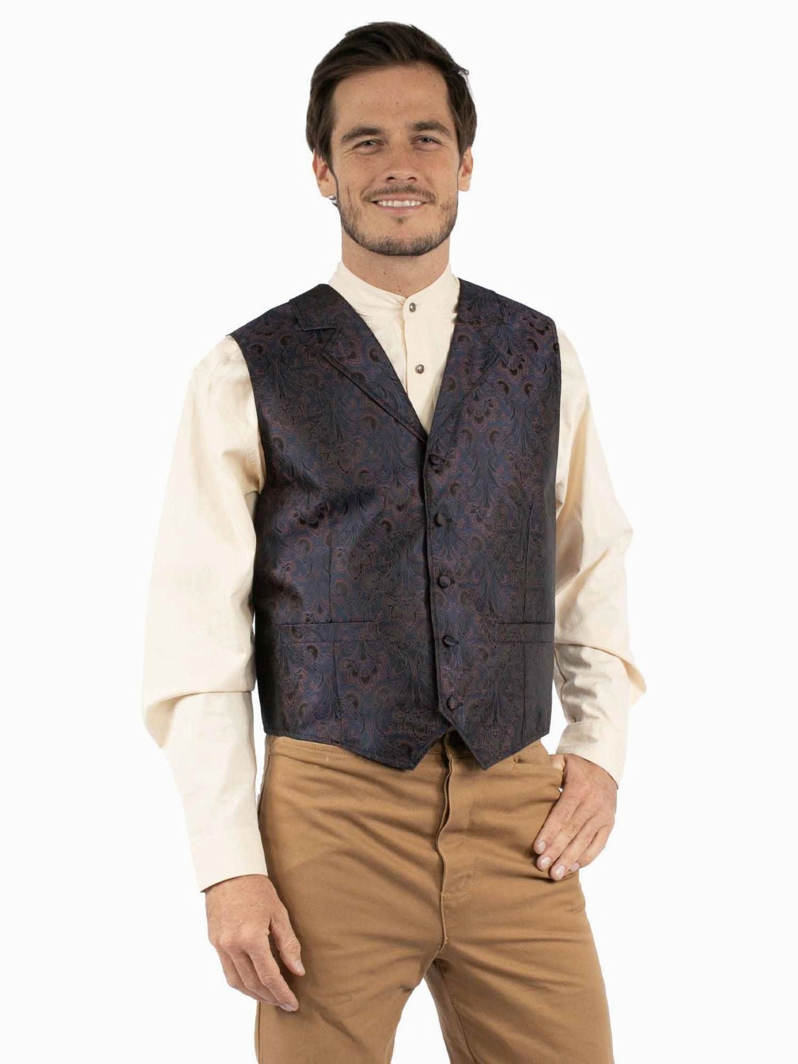 nylon blend Warmth Retention Technology Scully Mens Notched Old West Blue 100% Polyester Vest