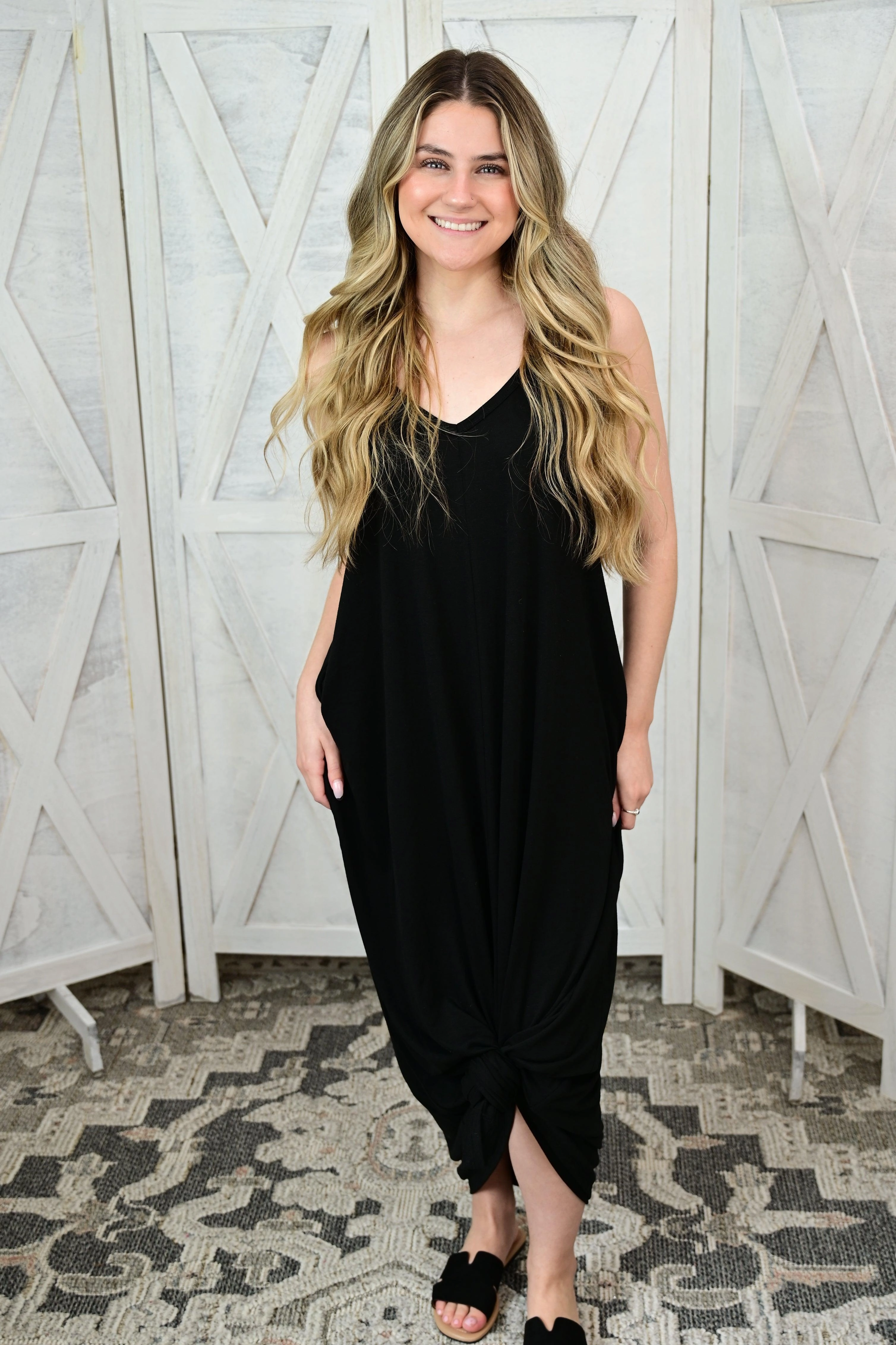 TAYLA V-NECK MAXI DRESS WITH SIDE POCKETS S-3XL Body Safe