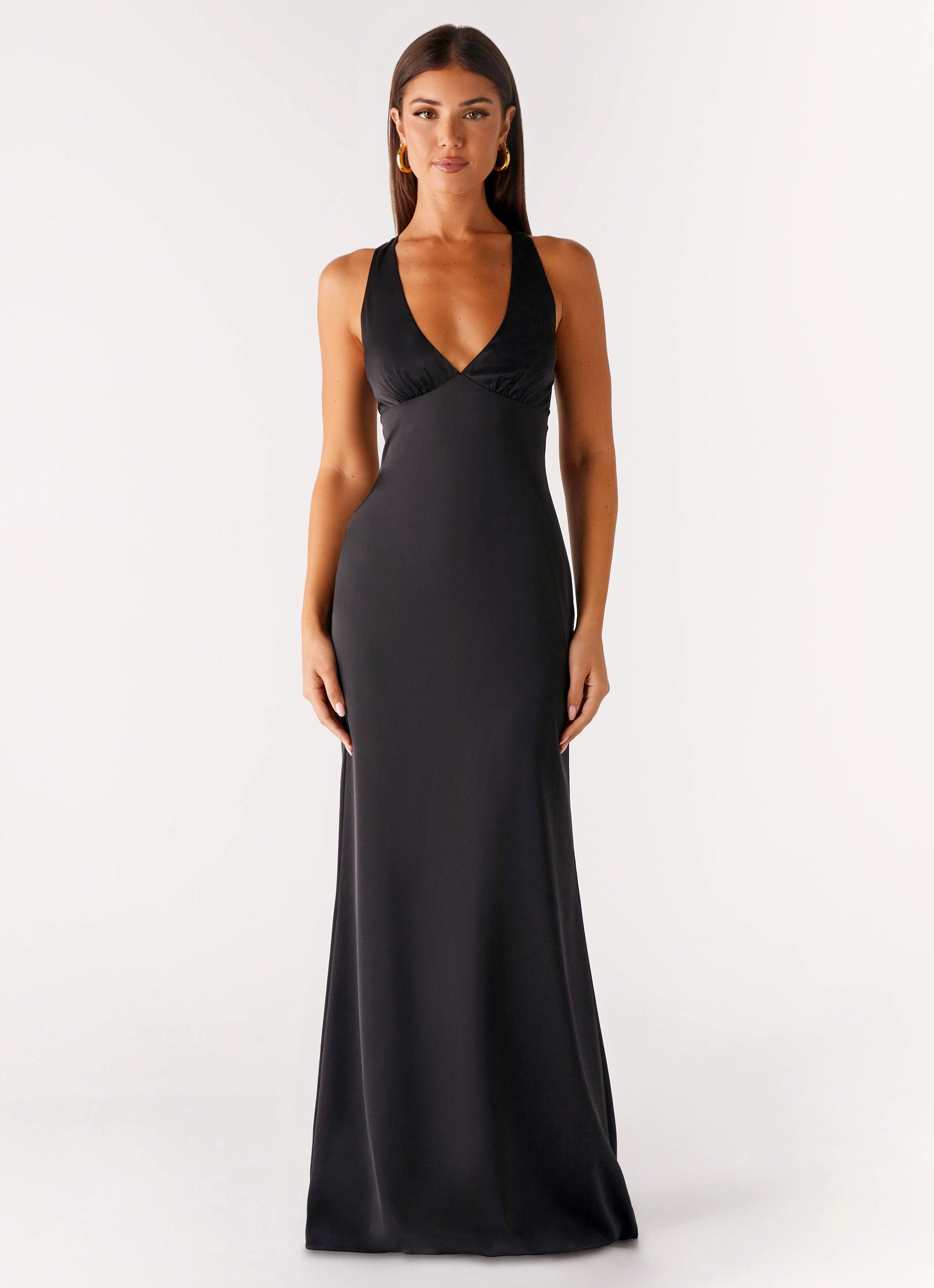 Delicate Details Fit Vibe Desi Halterneck Maxi Dress - Black