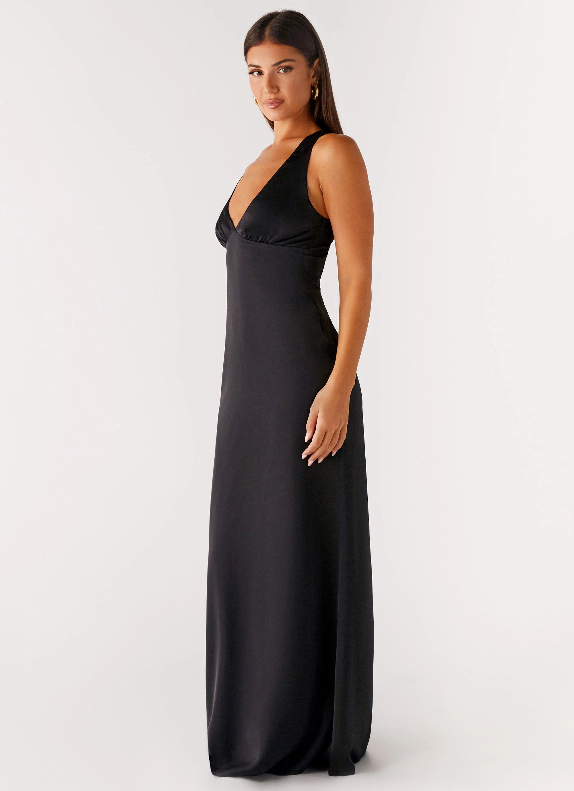 Desi Halterneck Maxi Dress - Black Removable-Straps