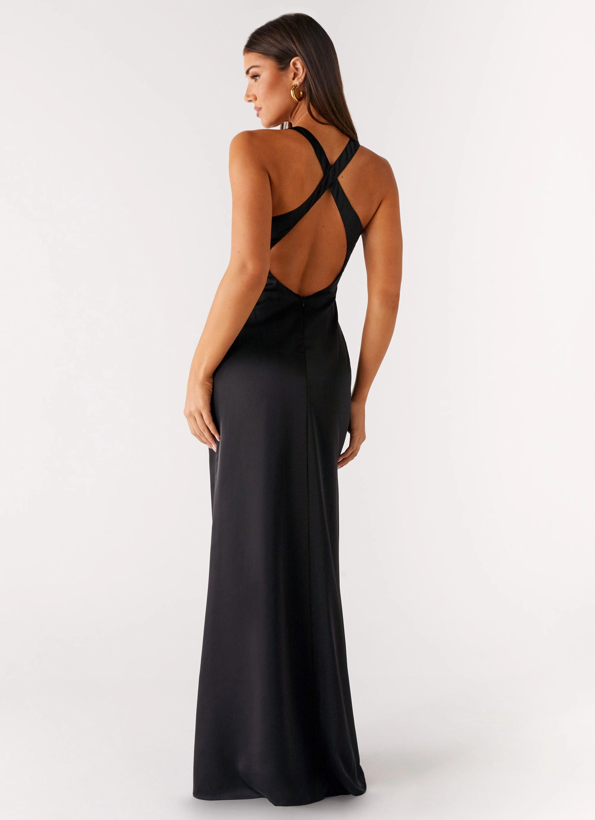 Calm Drape Desi Halterneck Maxi Dress - Black