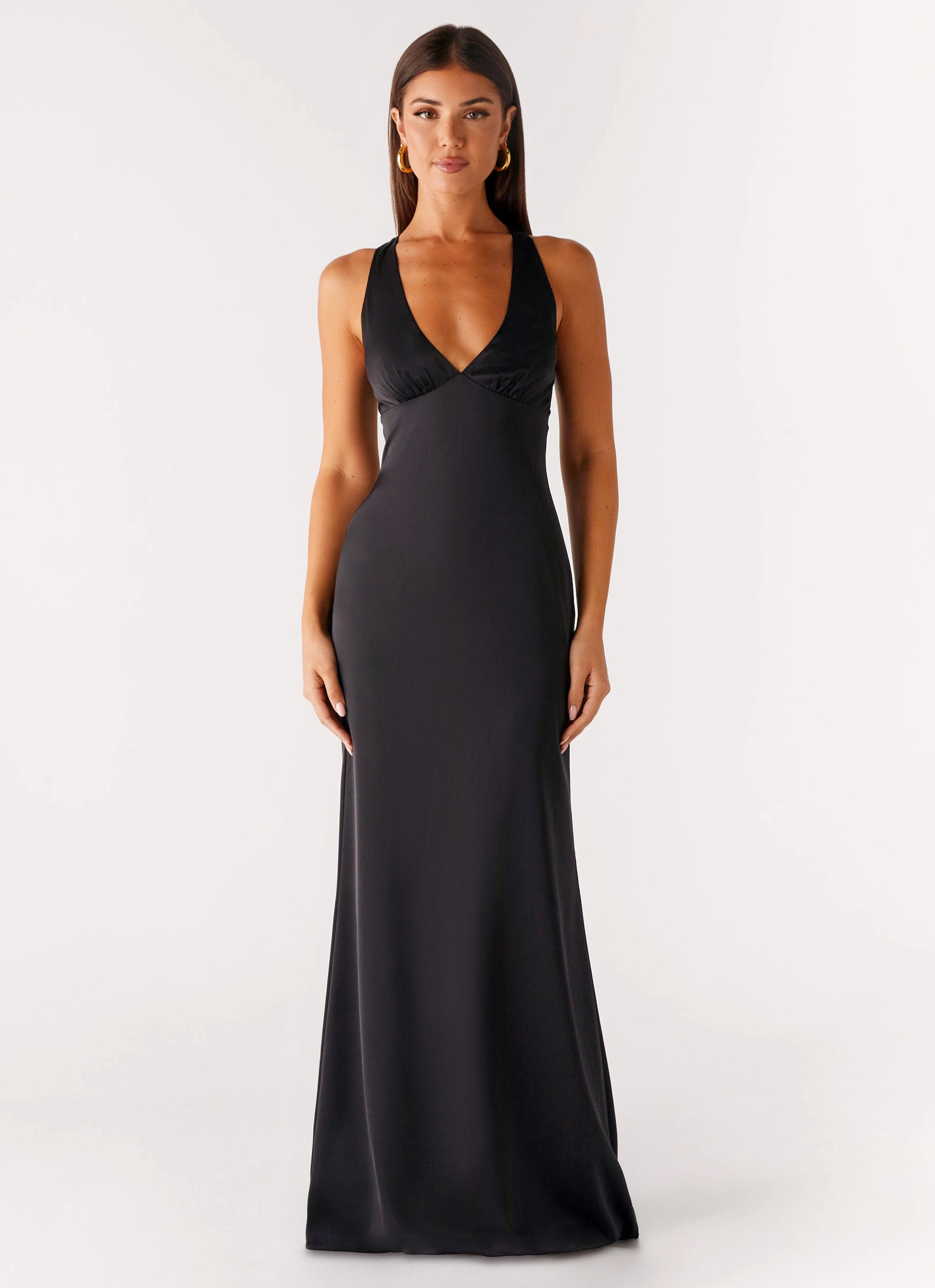 Desi Halterneck Maxi Dress - Black Nature Glow