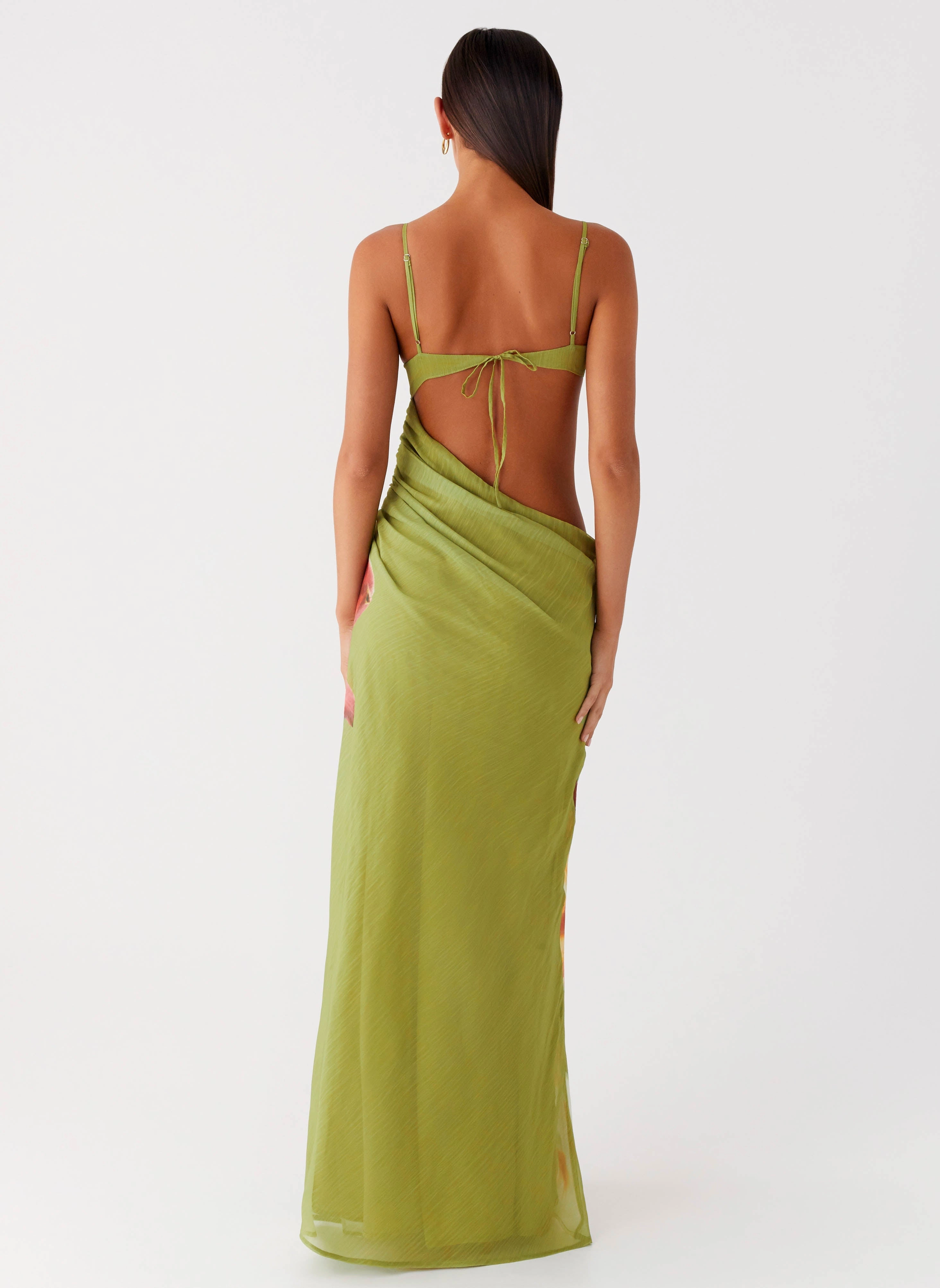 Tropic Rush Cut Out Maxi Dress - Jungle Floral Skin-friendly Event Perfect