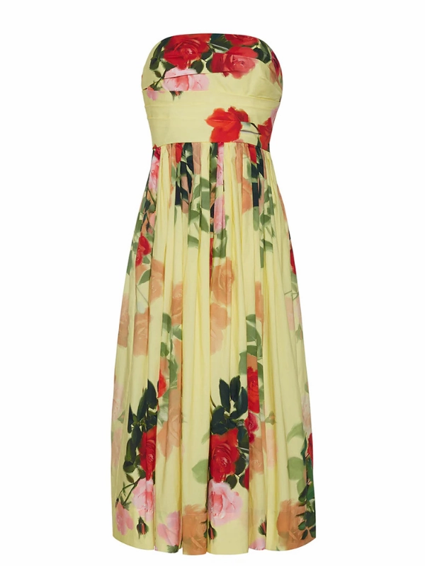 Fashion Forward Premium Quality Daria Dress in Le Rose Yellow