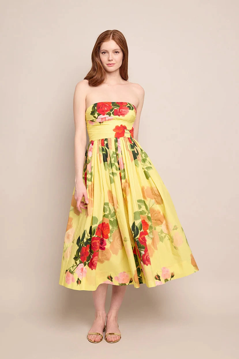 YarnDyedFabric Daria Dress in Le Rose Yellow