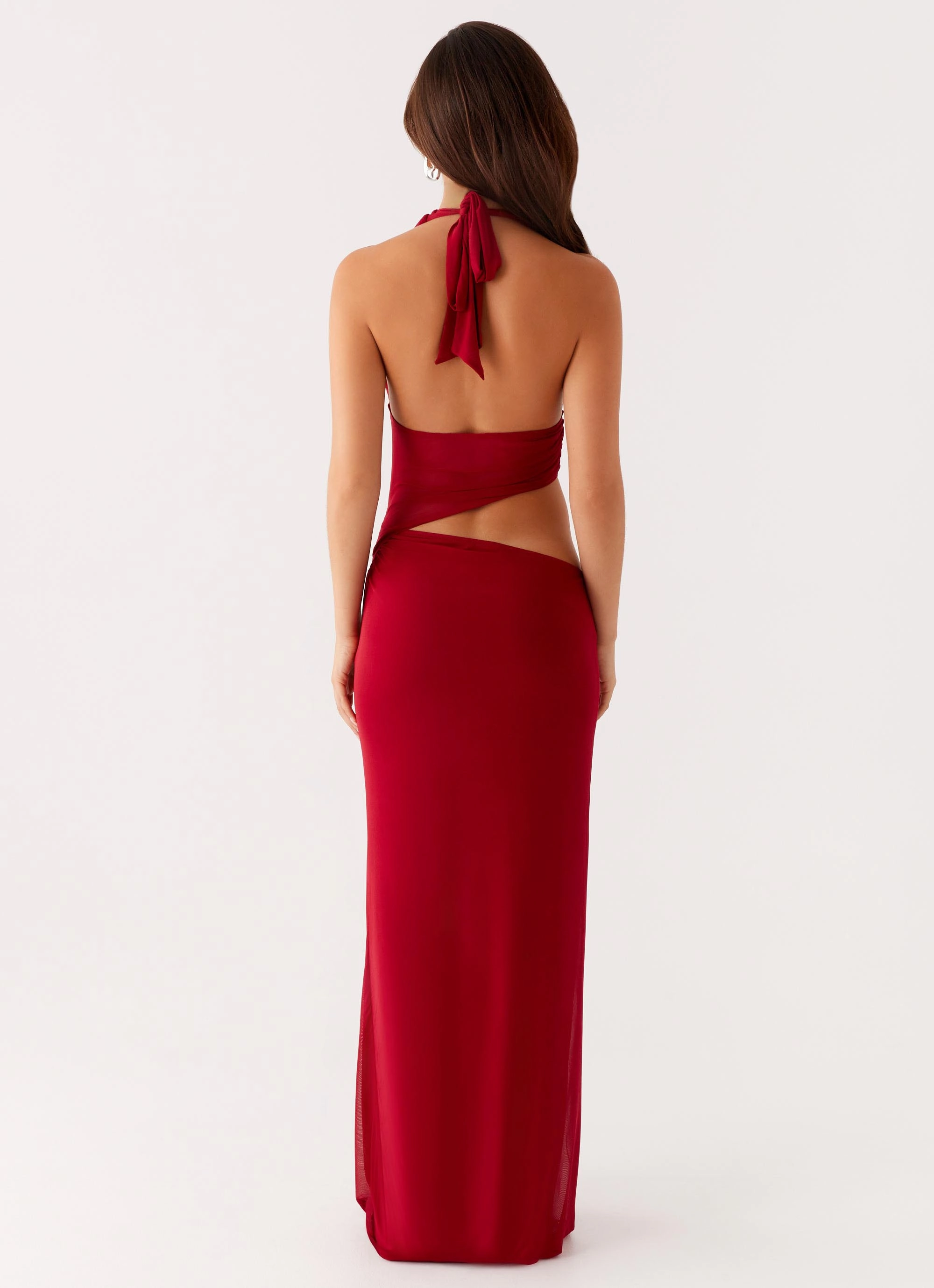 Main Act Halter Maxi Dress - Raspberry Basic Cool Cozy Design