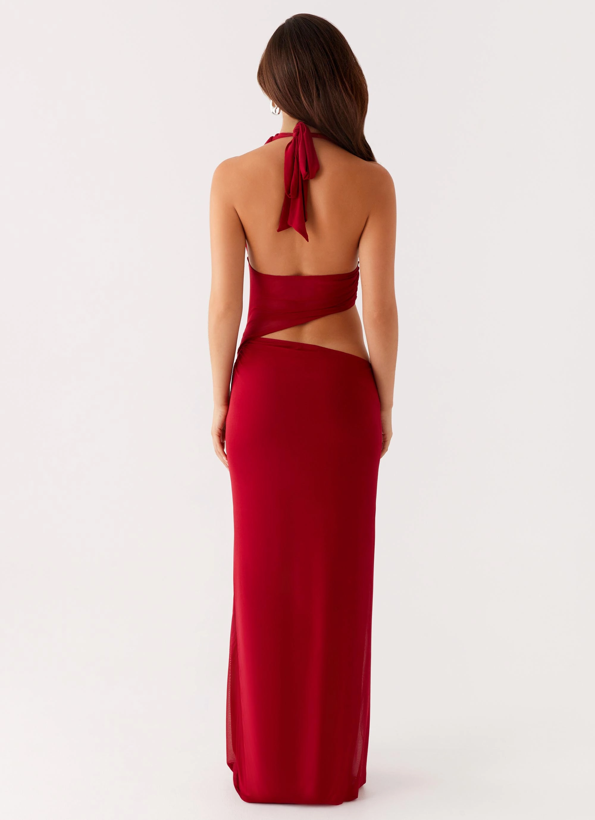 Body Harmony Cozy Base Main Act Halter Maxi Dress - Raspberry