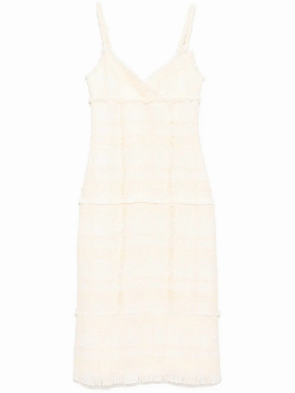 Vicci Dress in Ivory Relaxed Crew Neck Opening