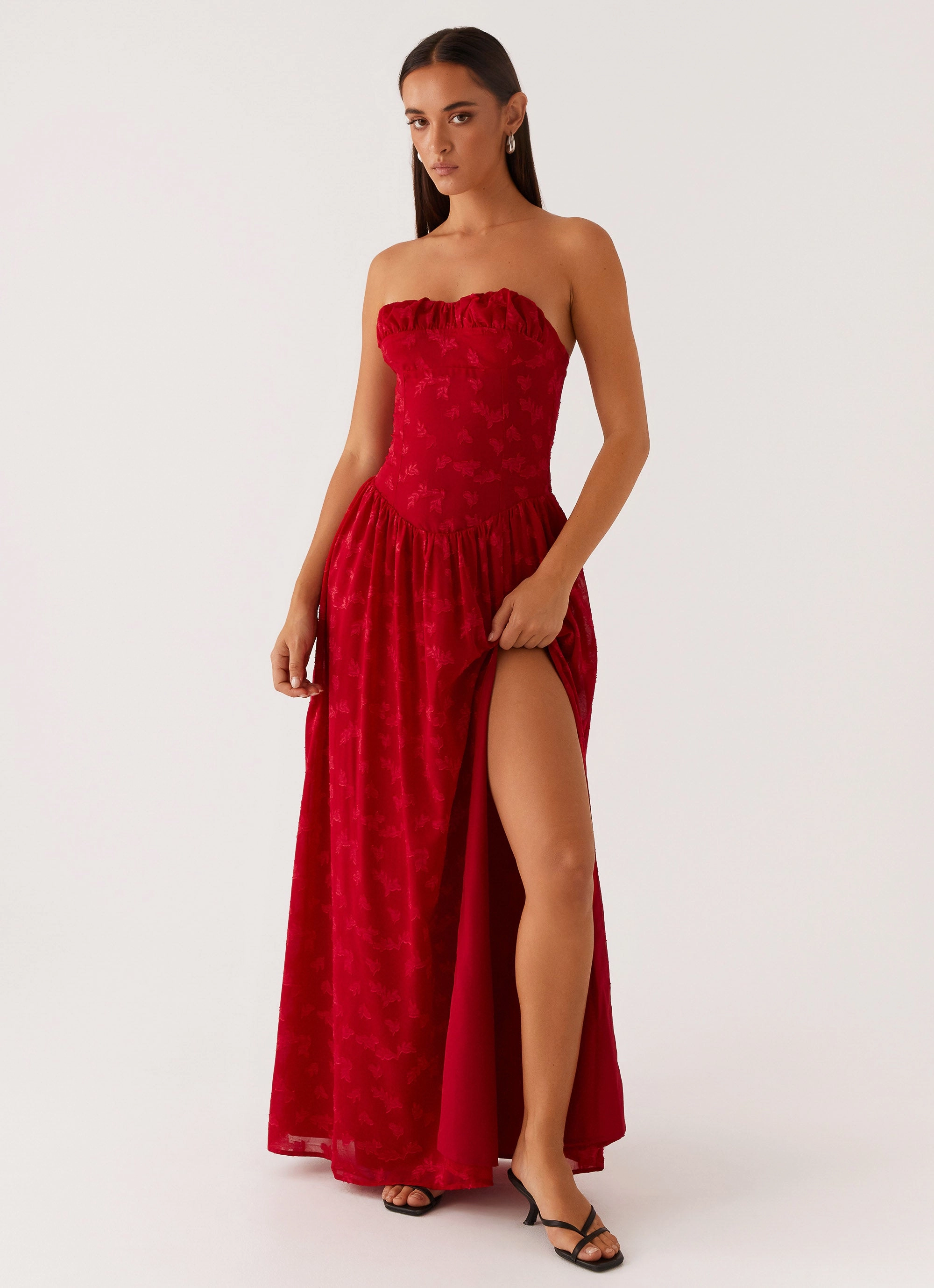 Adira Maxi Dress - Red Street Ease Silky Mood