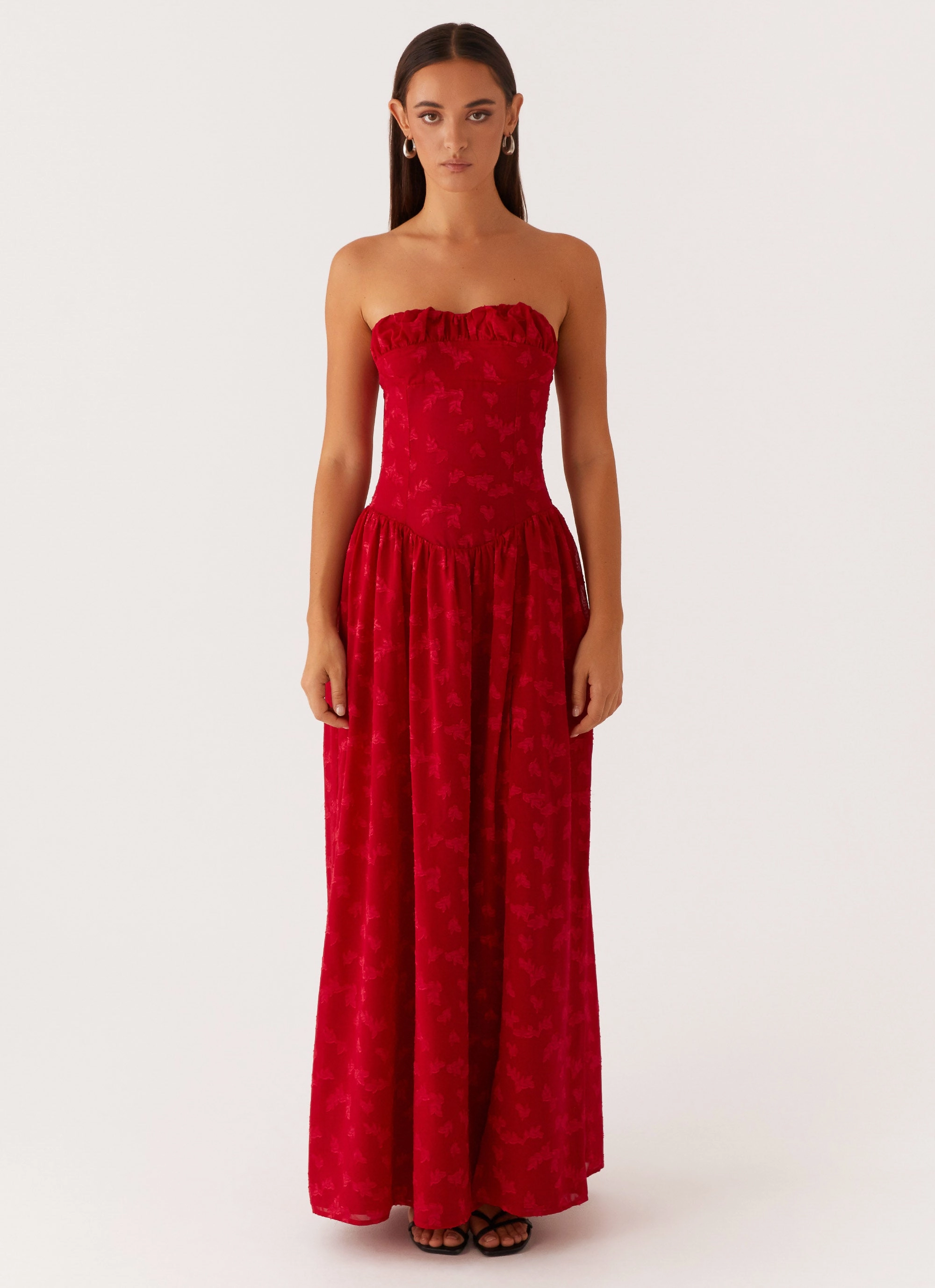 Adira Maxi Dress - Red Warm Season Elegant Cut