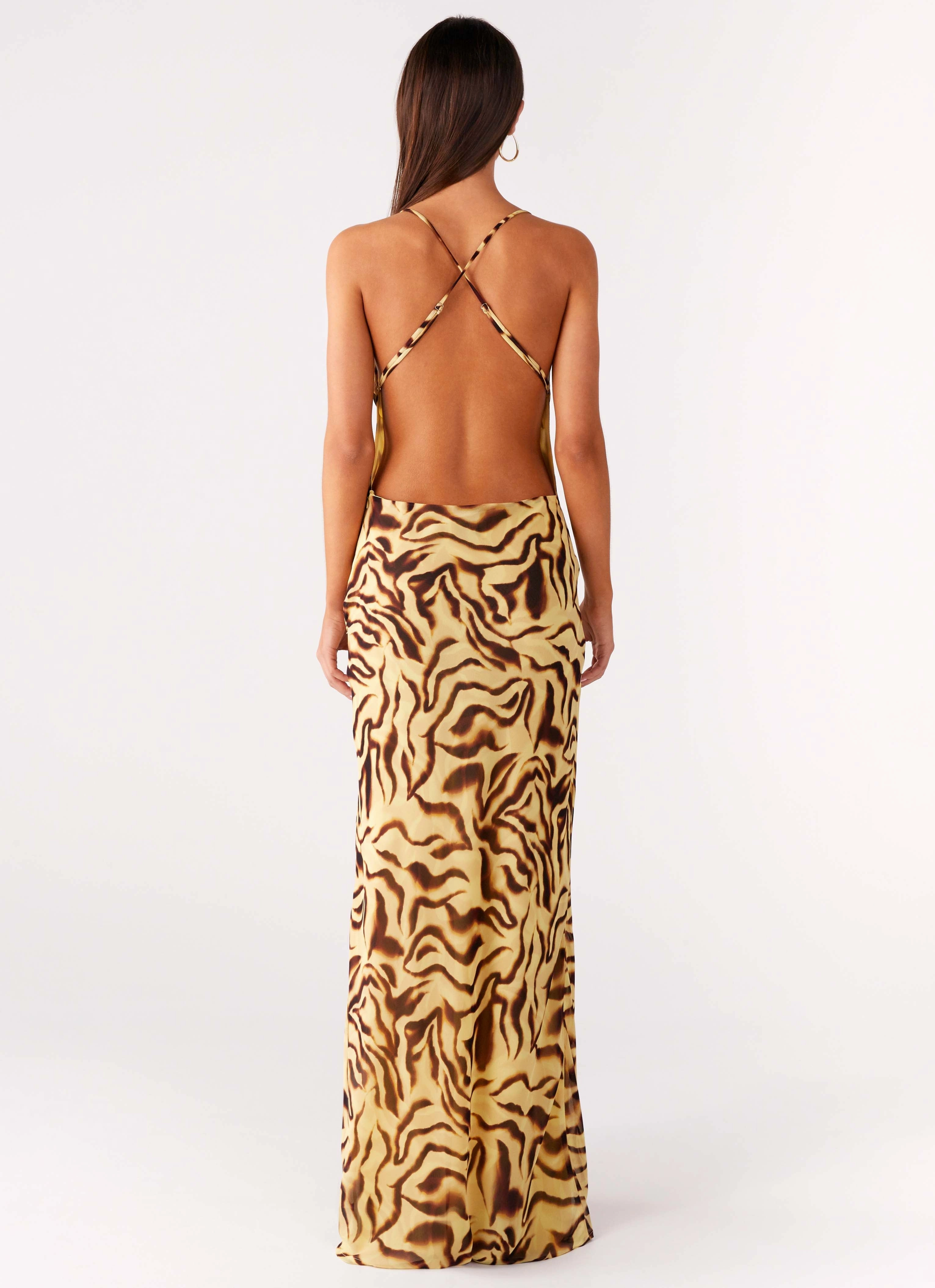 Viva Lune Maxi Dress - Laguna Print Padded-Bust