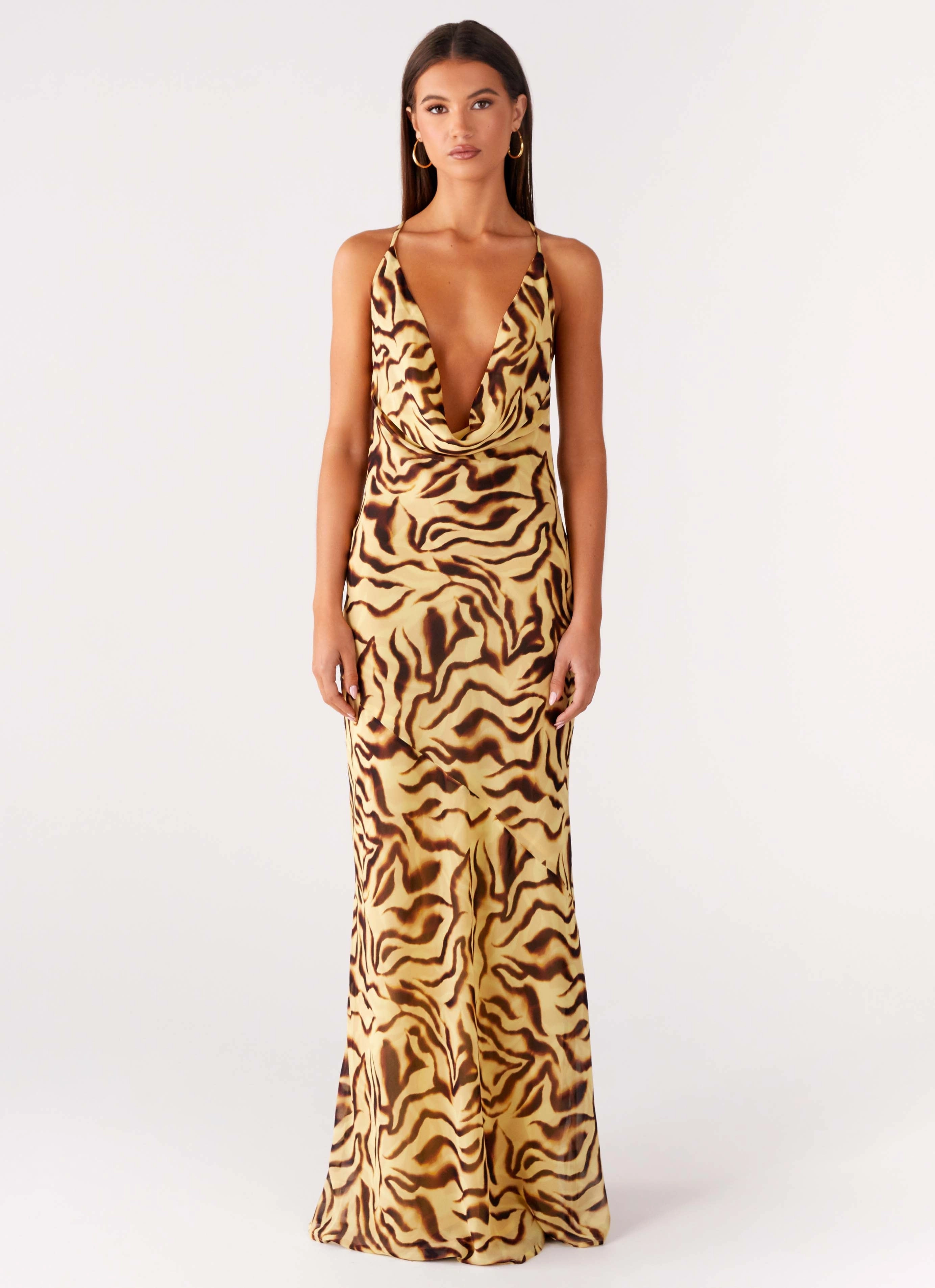 Vibrant evening gown Viva Lune Maxi Dress - Laguna Print