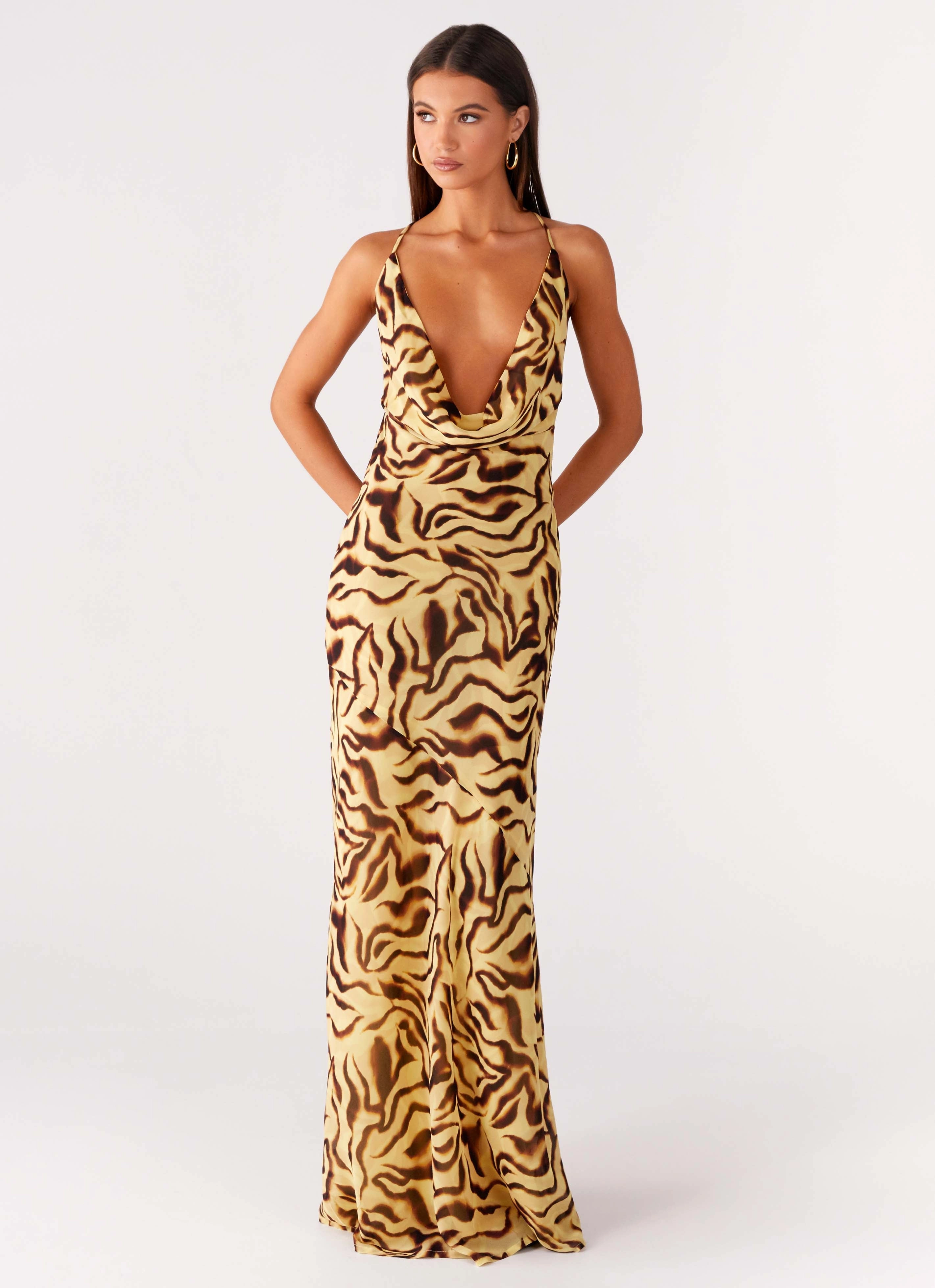 Silky Shape Urban Look Viva Lune Maxi Dress - Laguna Print