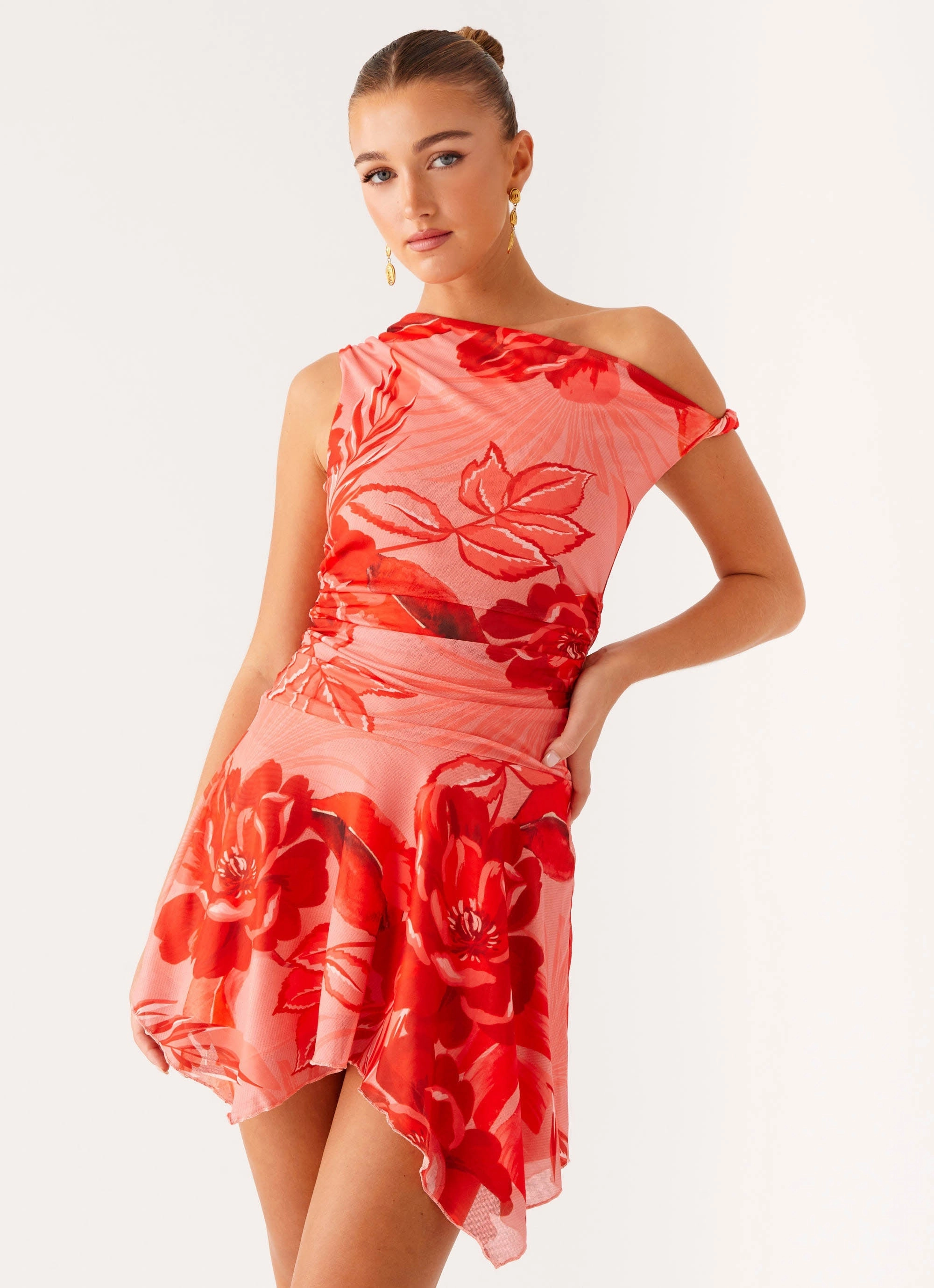 Wade Mini Dress - Sicily Sunsets Print Light Wrap urban vibe