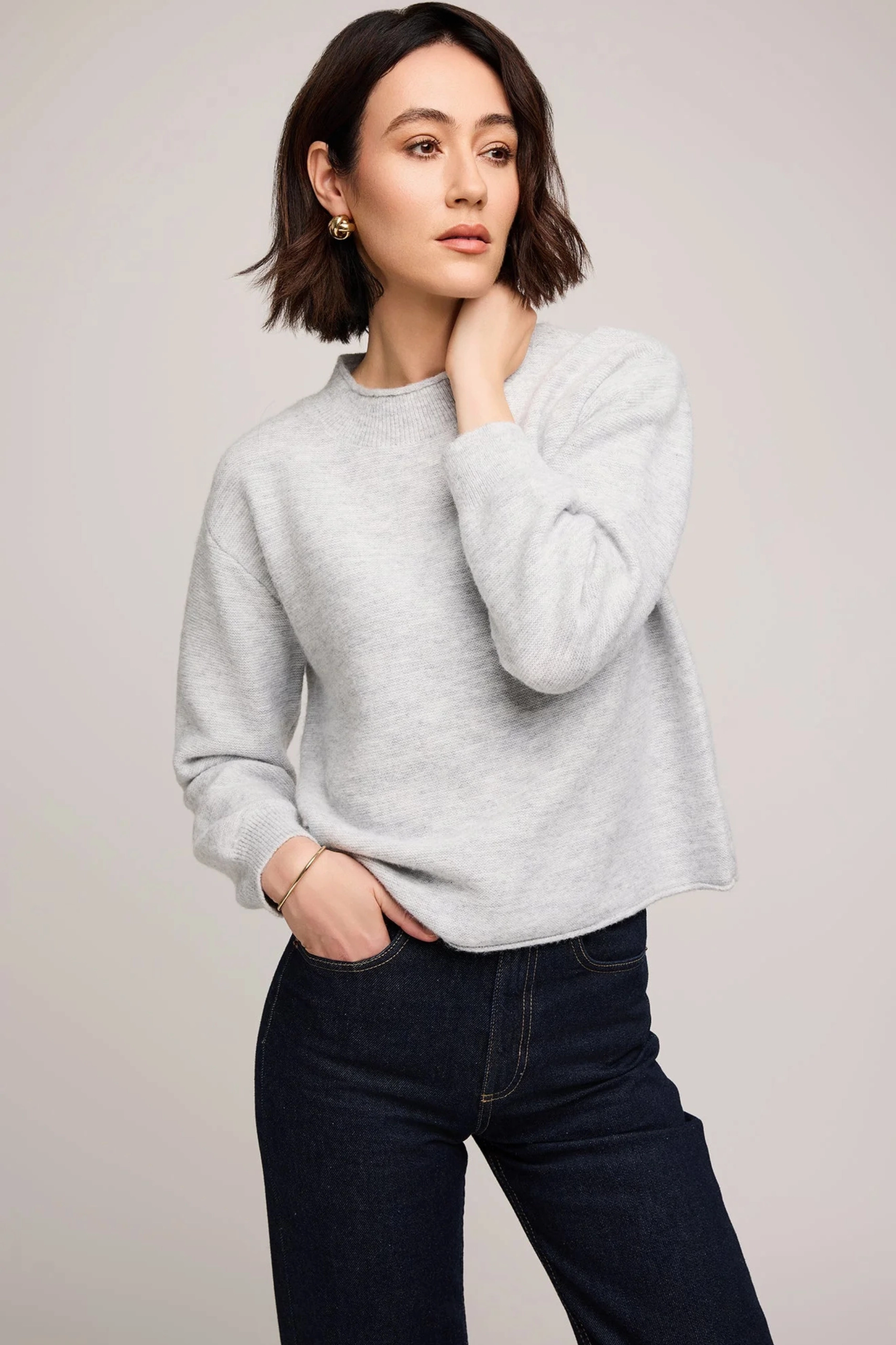 MultiPocketDesign NonFade Dye Wanda Pullover Sweater - Heather Ash