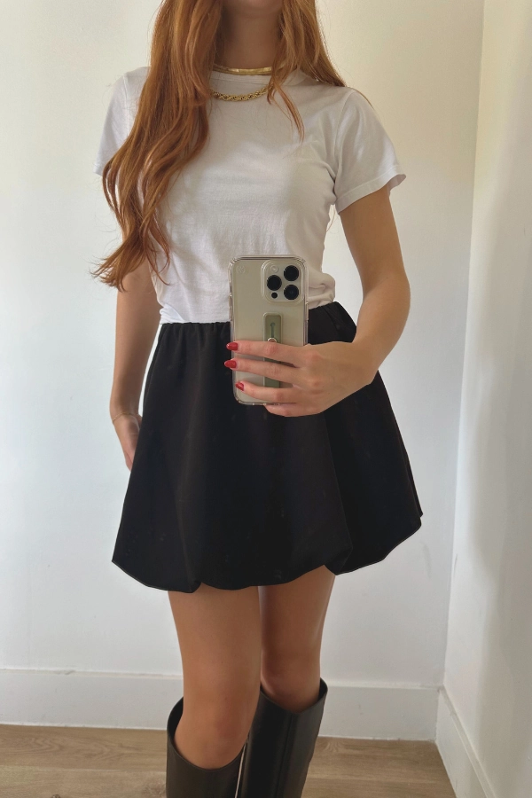 All-Purpose Comfort Stain Repellent Coating Bubble Mini Skirt