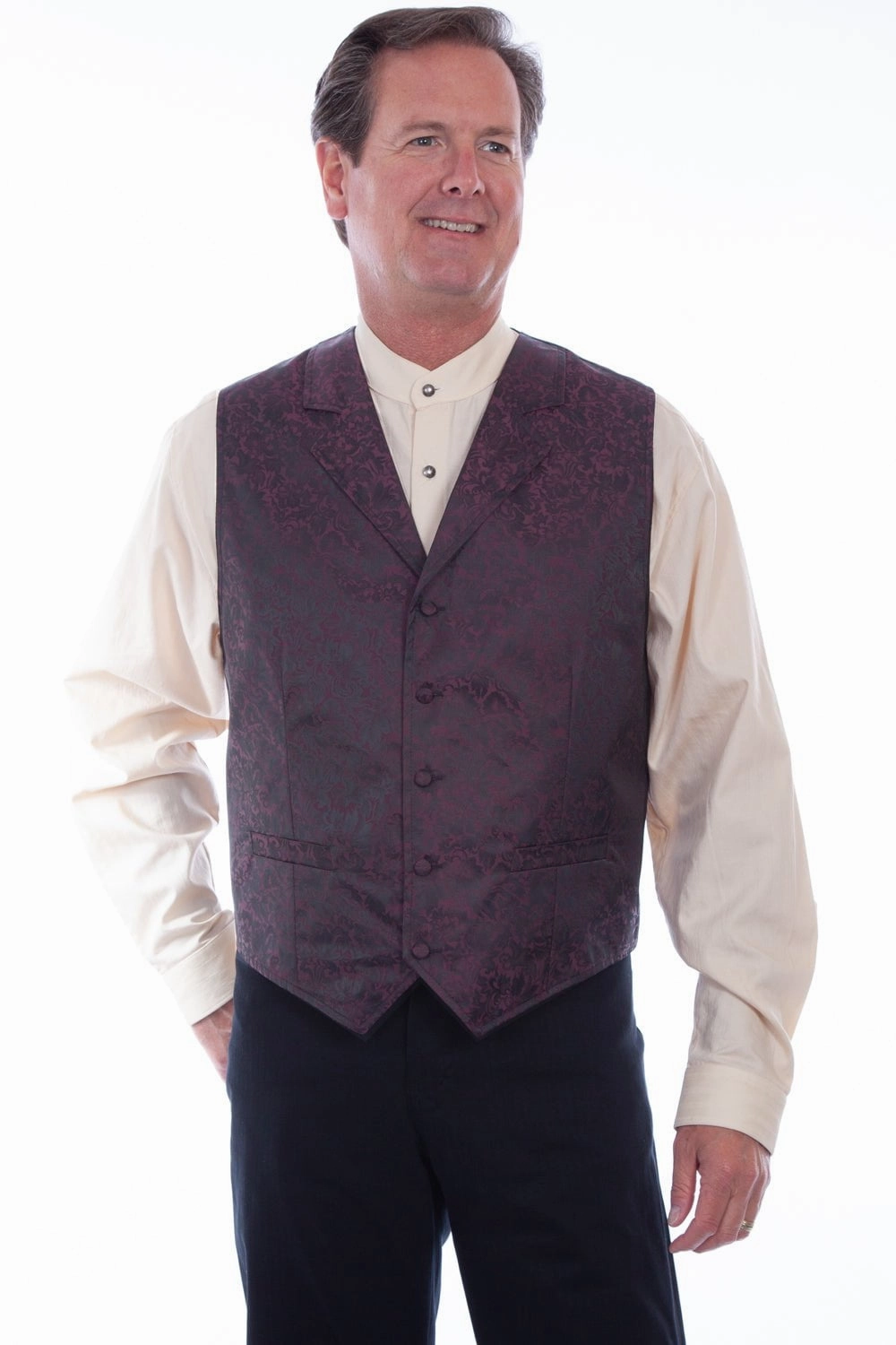 VentilatedBackPanel Scully Mens Burgundy Polyester Distinguished Vest