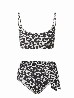 hassle-free Erika Top   Side Tie High Waist Bottom in Mia Leopard