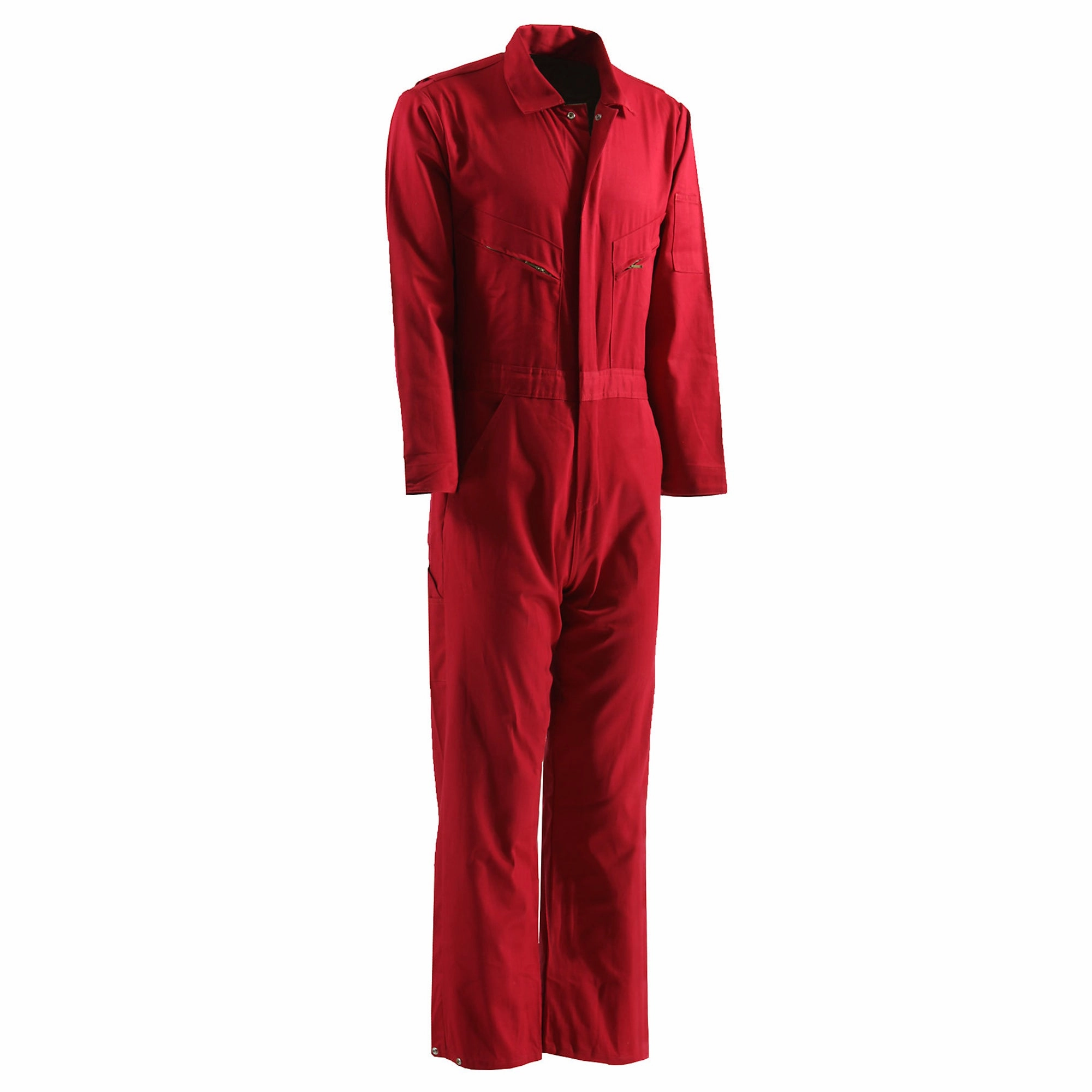 Berne Mens Red 100% Cotton Deluxe Unlined Coverall Travel Fit Easy Wear