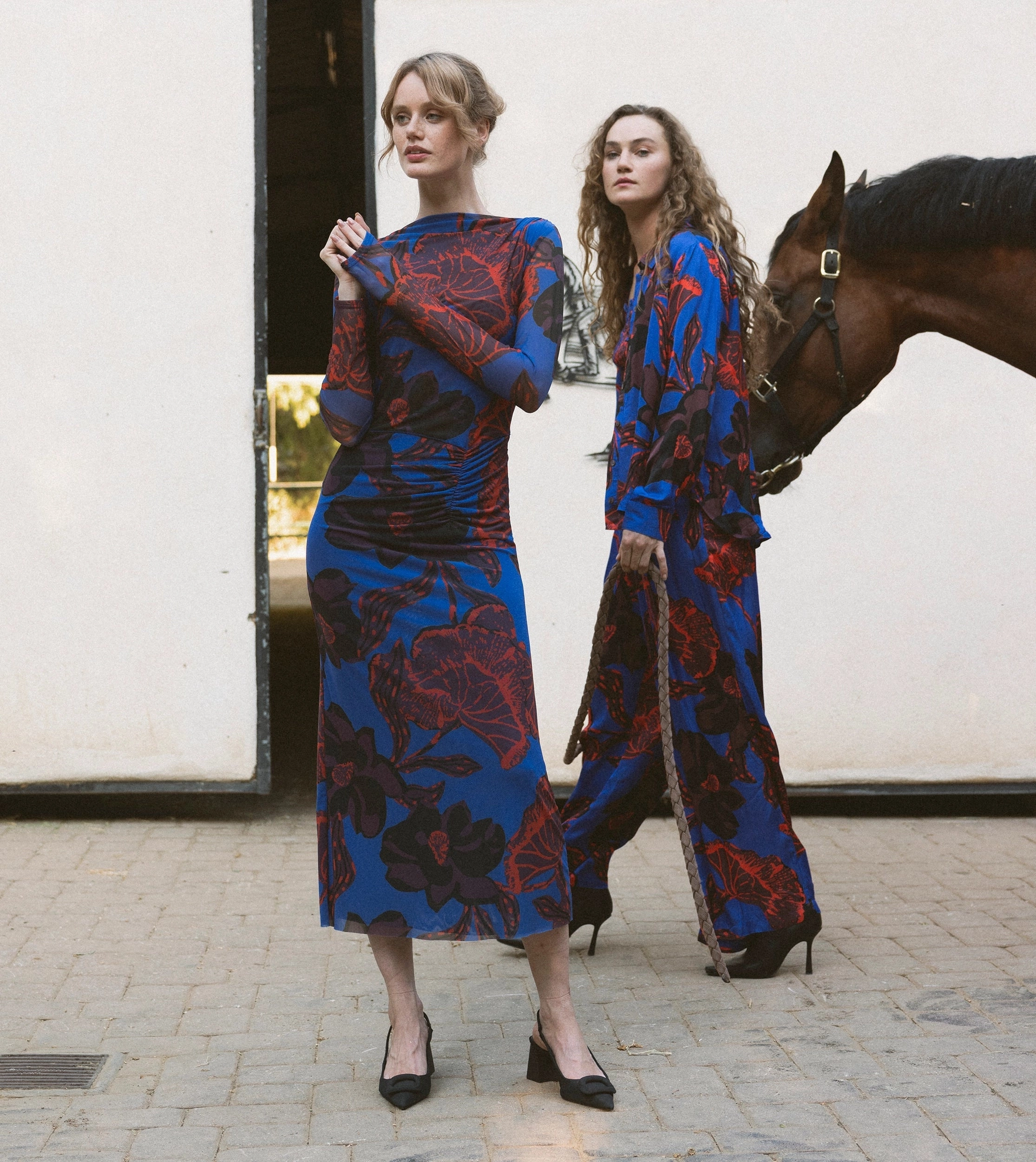 Katya Ankle Dress | La Rouge Flow Sleeve Natural Texture